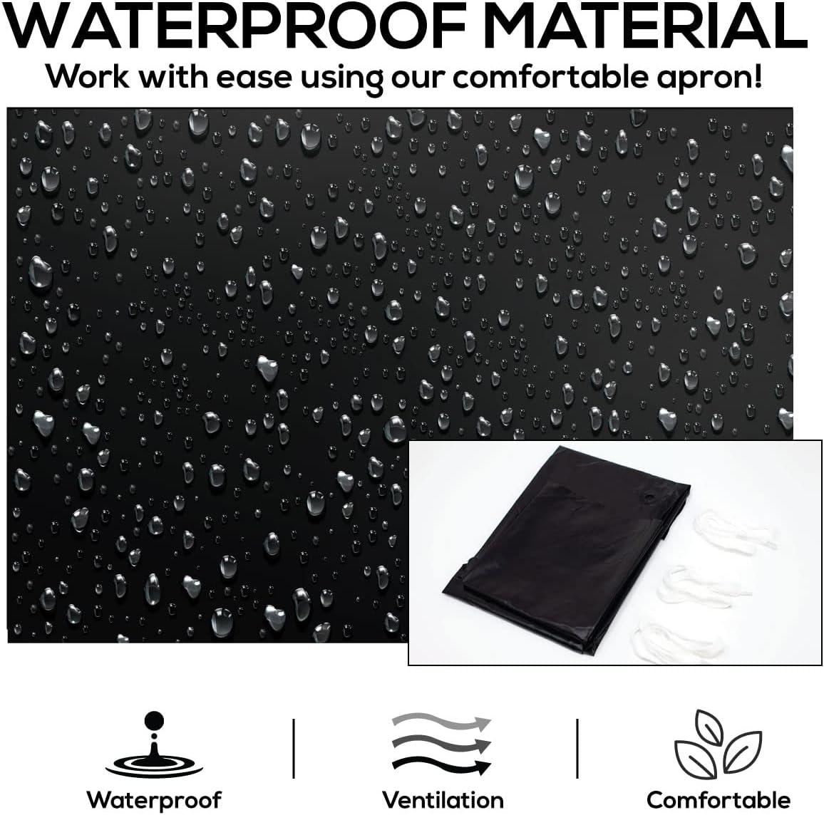 Kleen Chef, Premium PVC Leather Apron, Double Layer Apron, Black (Pack-1)