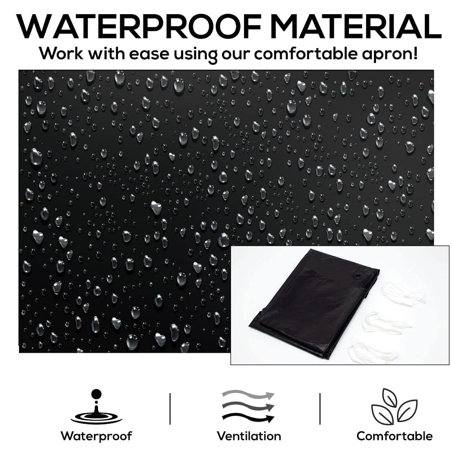 Kleen Chef, Premium PVC Leather Apron, Double Layer Apron, Black (Pack-1)