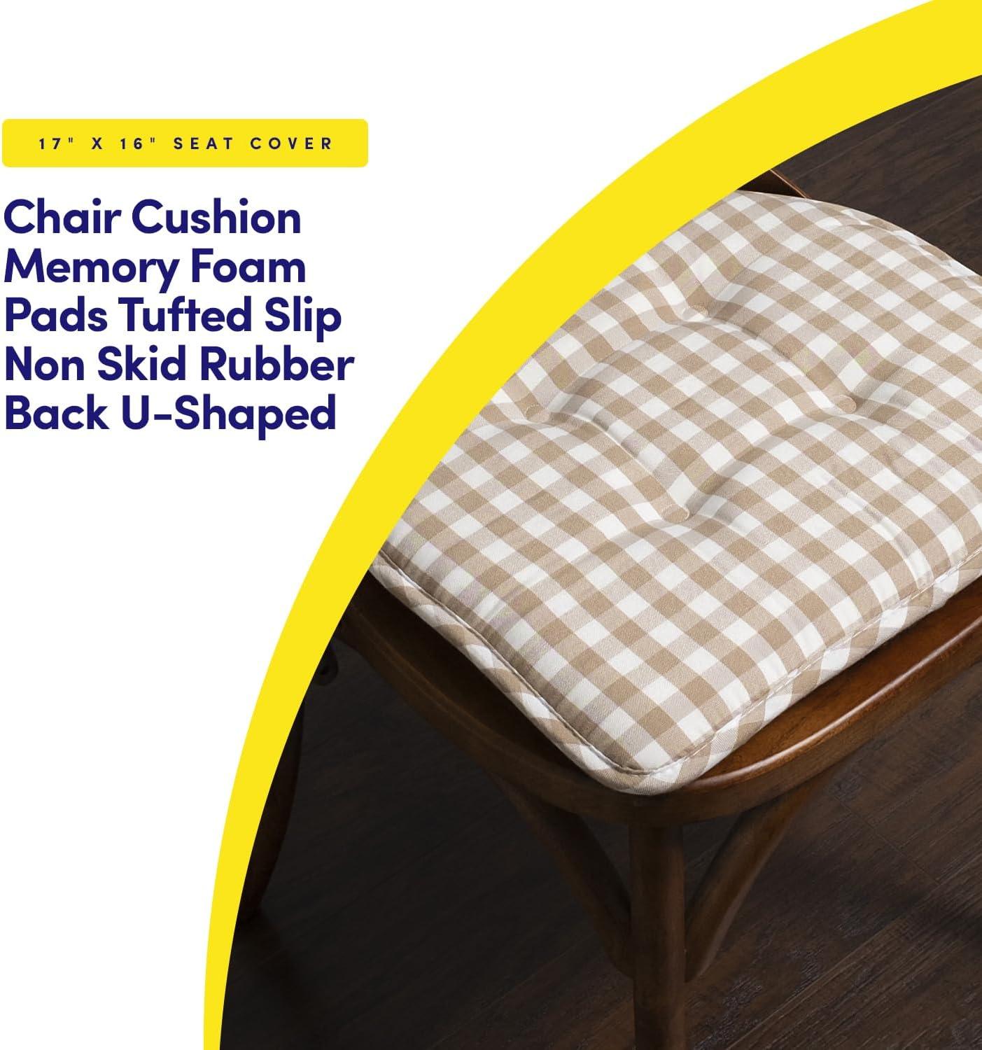 Rosalind Wheeler Buffalo Pattern Non-Slip Indoor Chair Pad Cushion