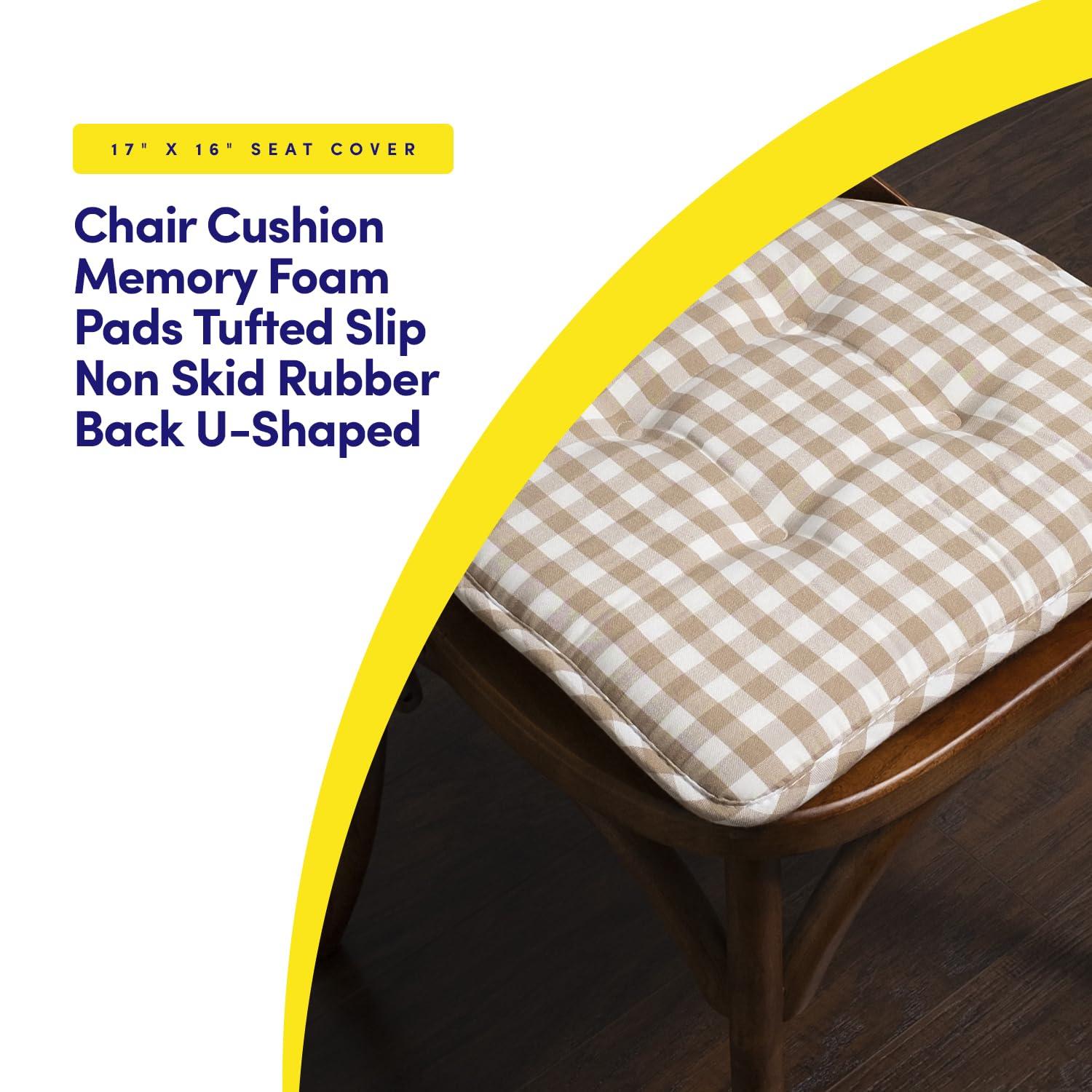 Rosalind Wheeler Buffalo Pattern Non-Slip Indoor Chair Pad Cushion