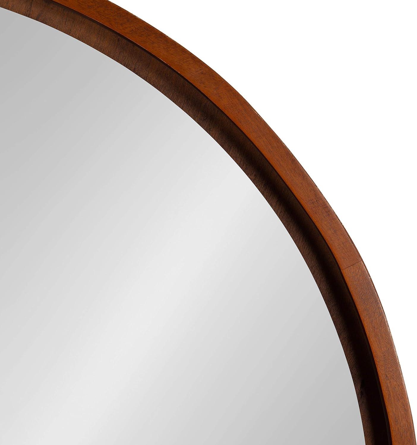 30&#34; Evans Round Wall Mirror Walnut Brown - Kate &#38; Laurel All Things Decor