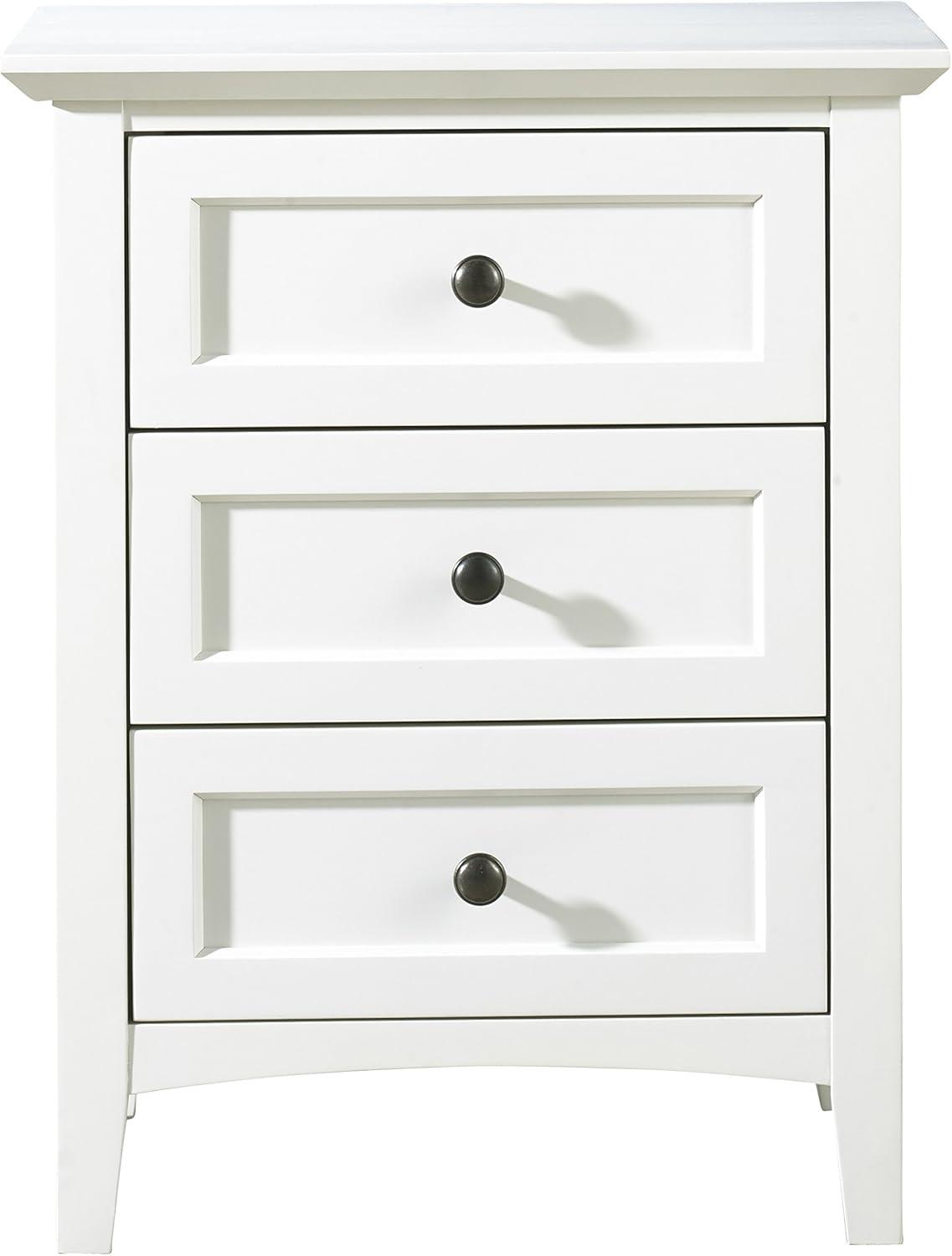 Paragon Classic Shaker White Solid Wood 3-Drawer Nightstand