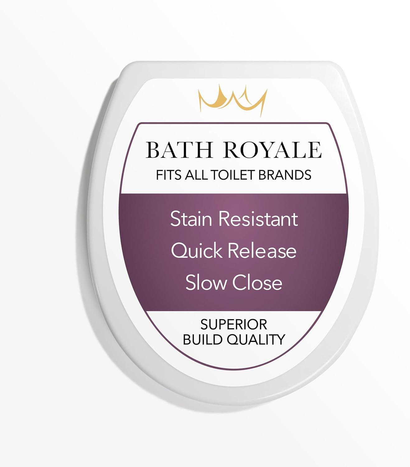 Slow Close Toilet Seat Round BR283-00 Heavy Duty & Scratch Resistant, Fits All Toilet Brands, MasterSuite Series