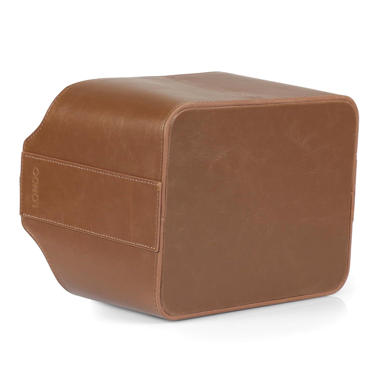 PU Leather Remote Control Holder, Office Supplies Desk Organizer with Tablet Slot, Makeup Brush and Utensils Cube, Large Capacity Desk Caddy With 5 Compartments