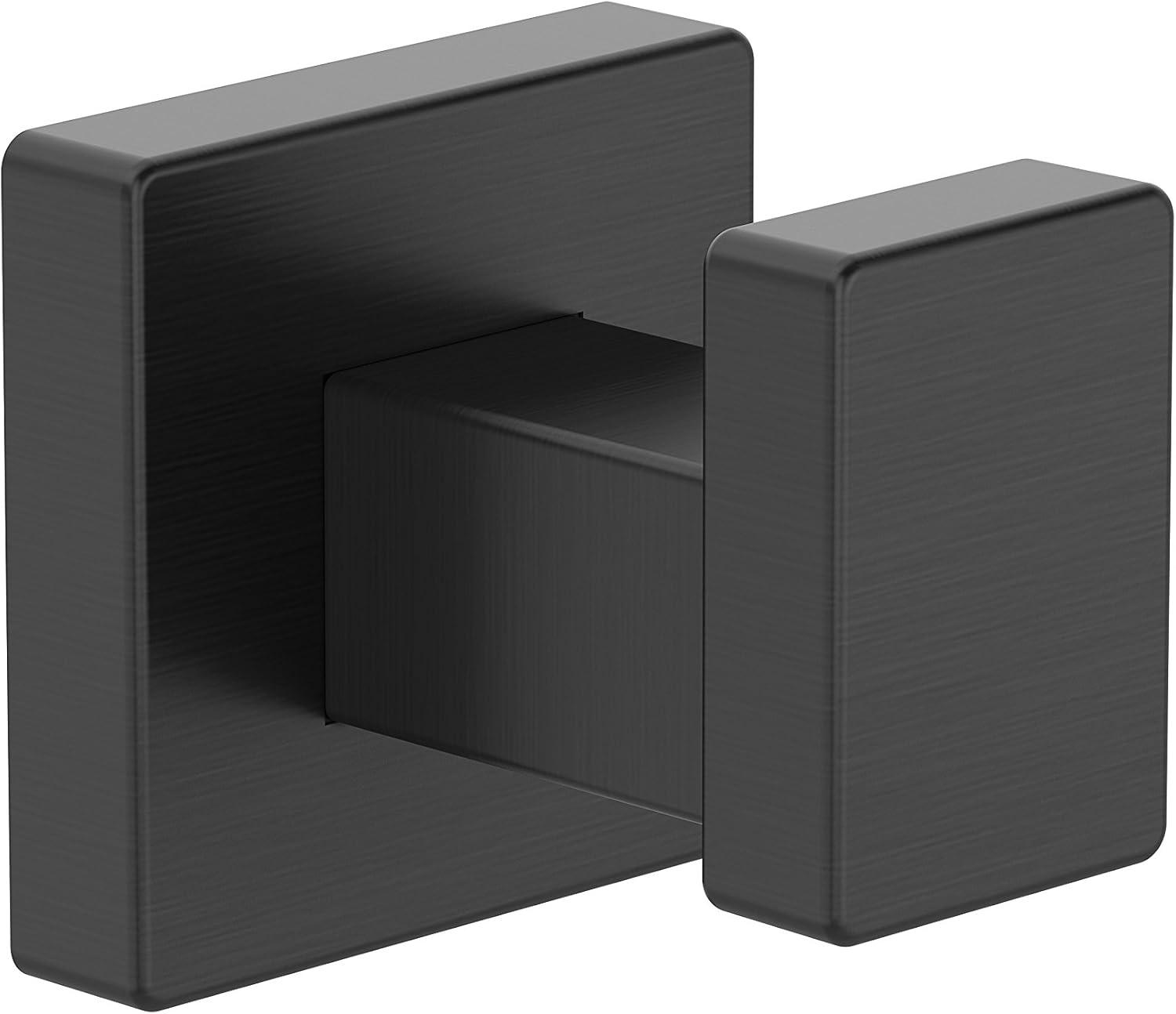 Matte Black Metal Wall-Mounted Duro Robe Hook