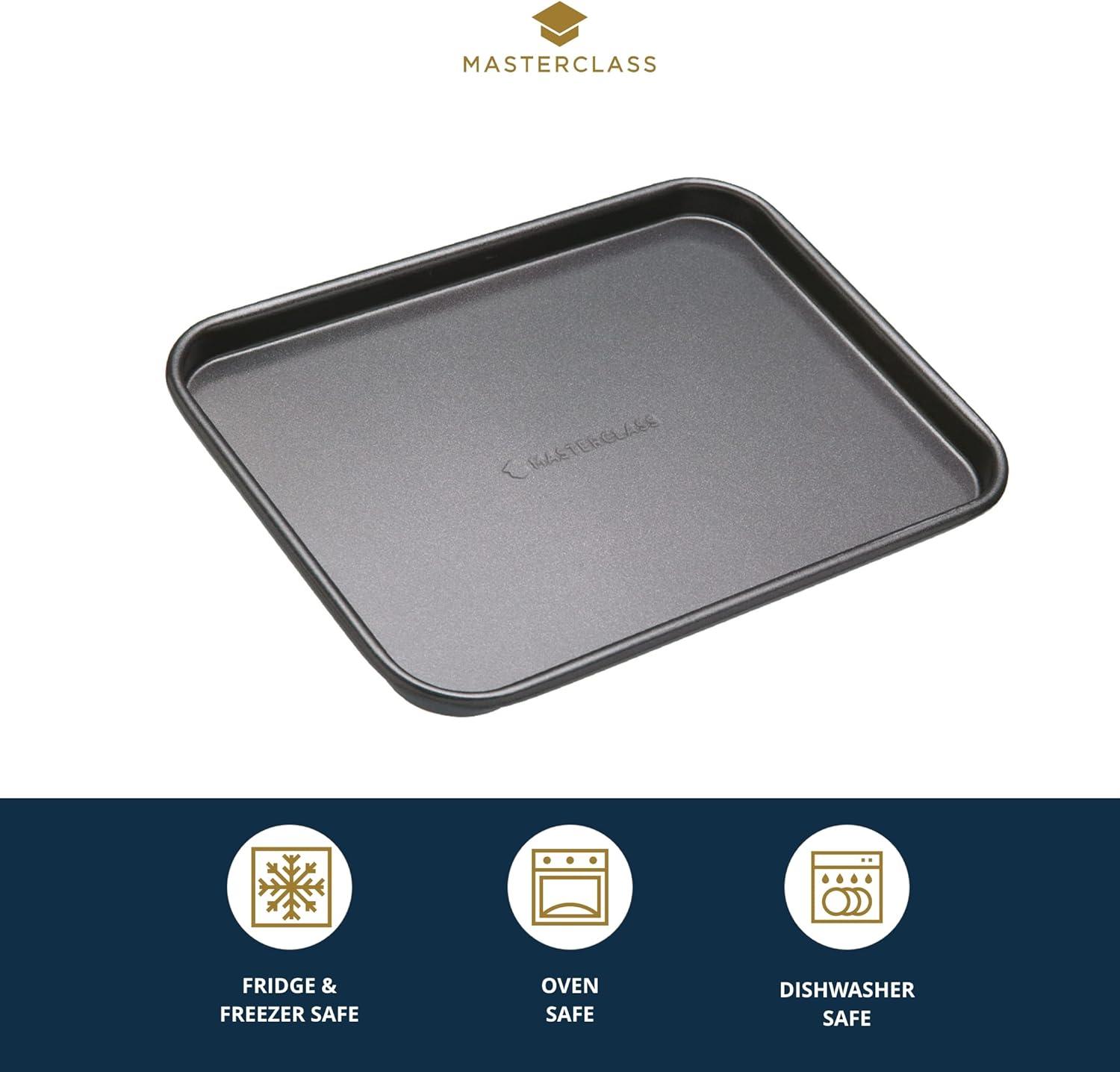 MasterClass Baking Tray, Non-Stick Oven Tray for Baking and Roasting, Carbon Steel, 24 x 18cm, Grey