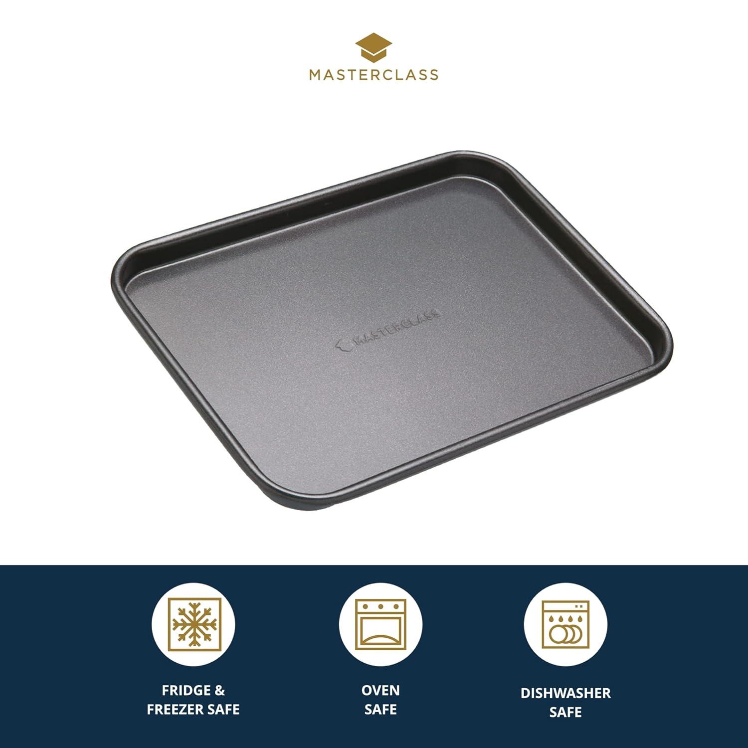 MasterClass Baking Tray, Non-Stick Oven Tray for Baking and Roasting, Carbon Steel, 24 x 18cm, Grey