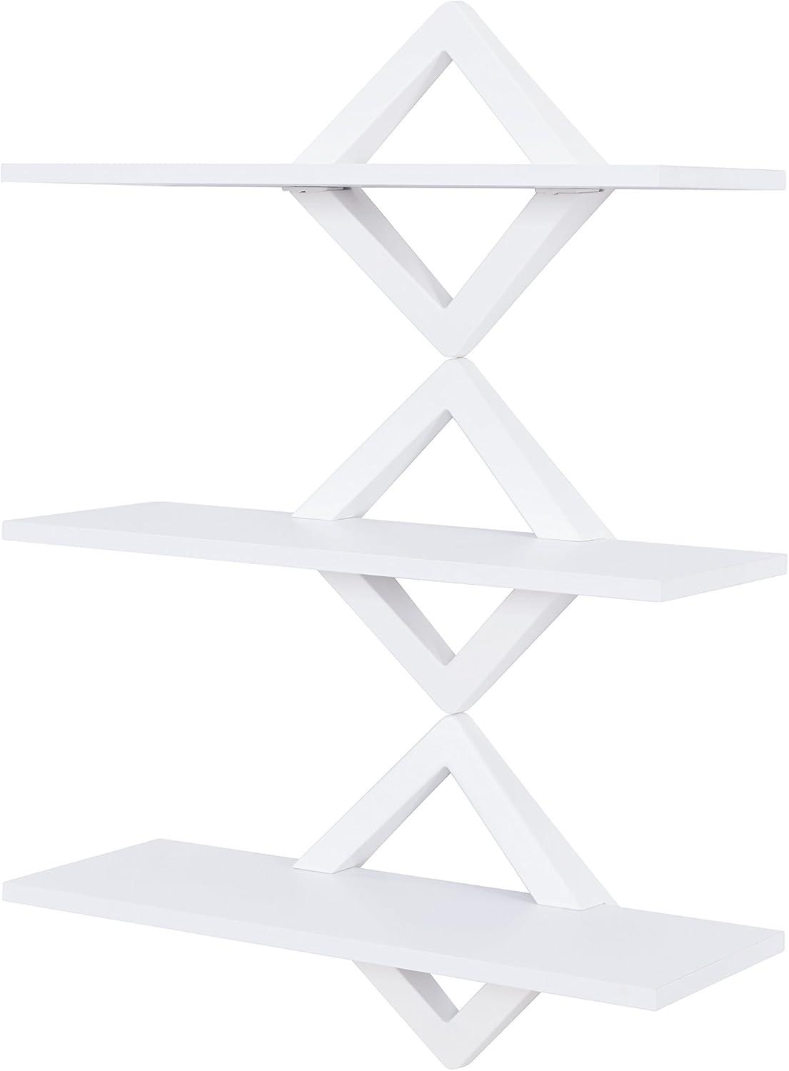 Chic White Diamonds 3-Tier Wall Mount Shelving System