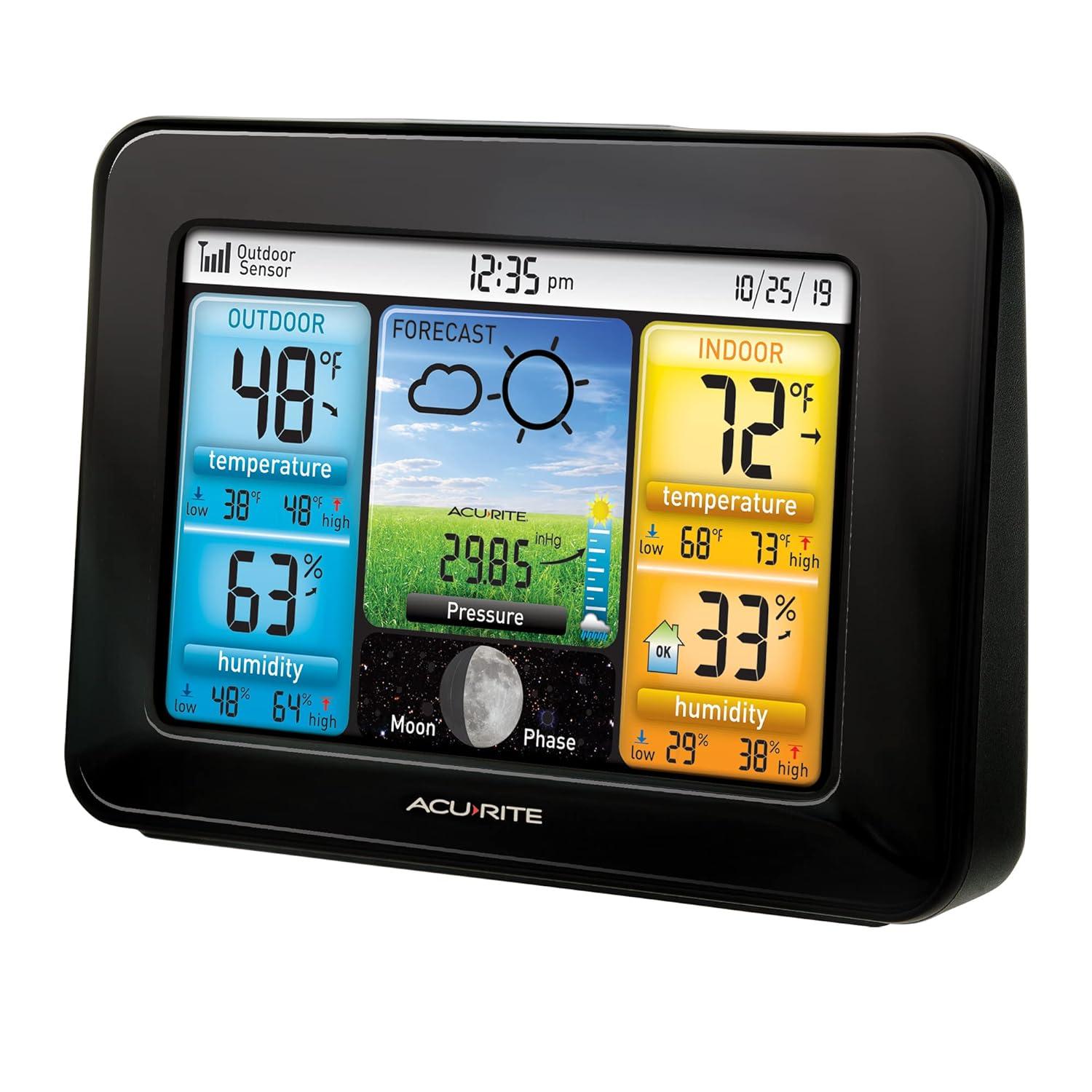 AcuRite Weather Station Forecaster with Color Display for Temperature, Humidity, Hyperlocal Forecast, and Built-In Barometer (02077M) & Reviews | Wayfair