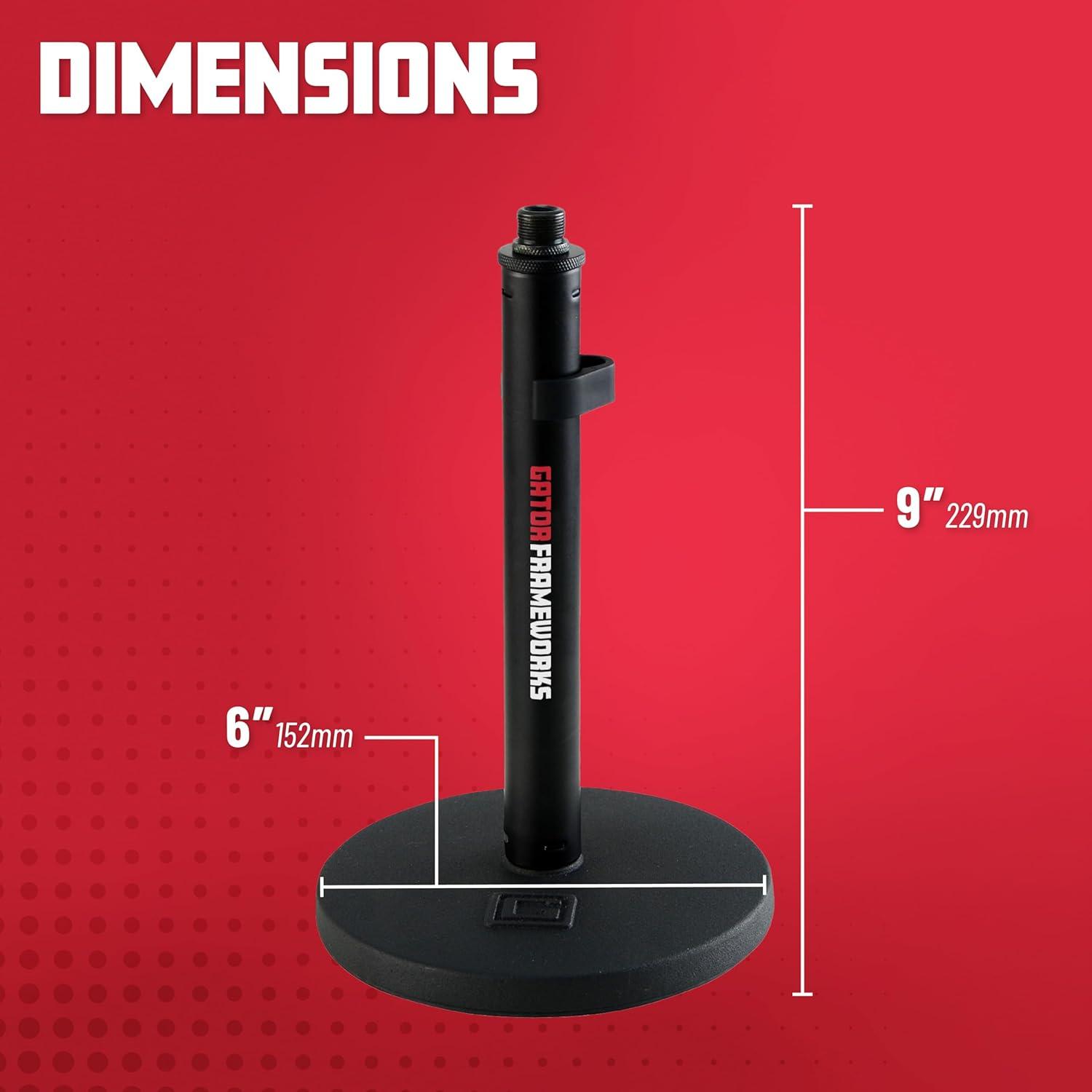 Black Steel Desktop Microphone Stand with Round Base