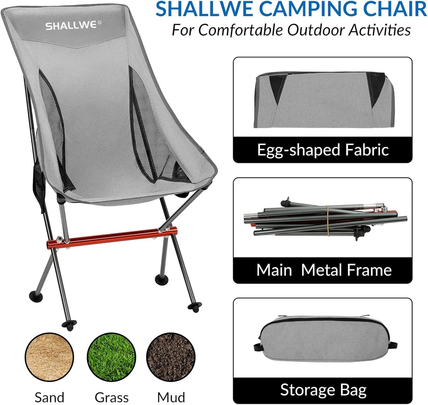 Ultralight Silver High Back Camping Chair with Cushions