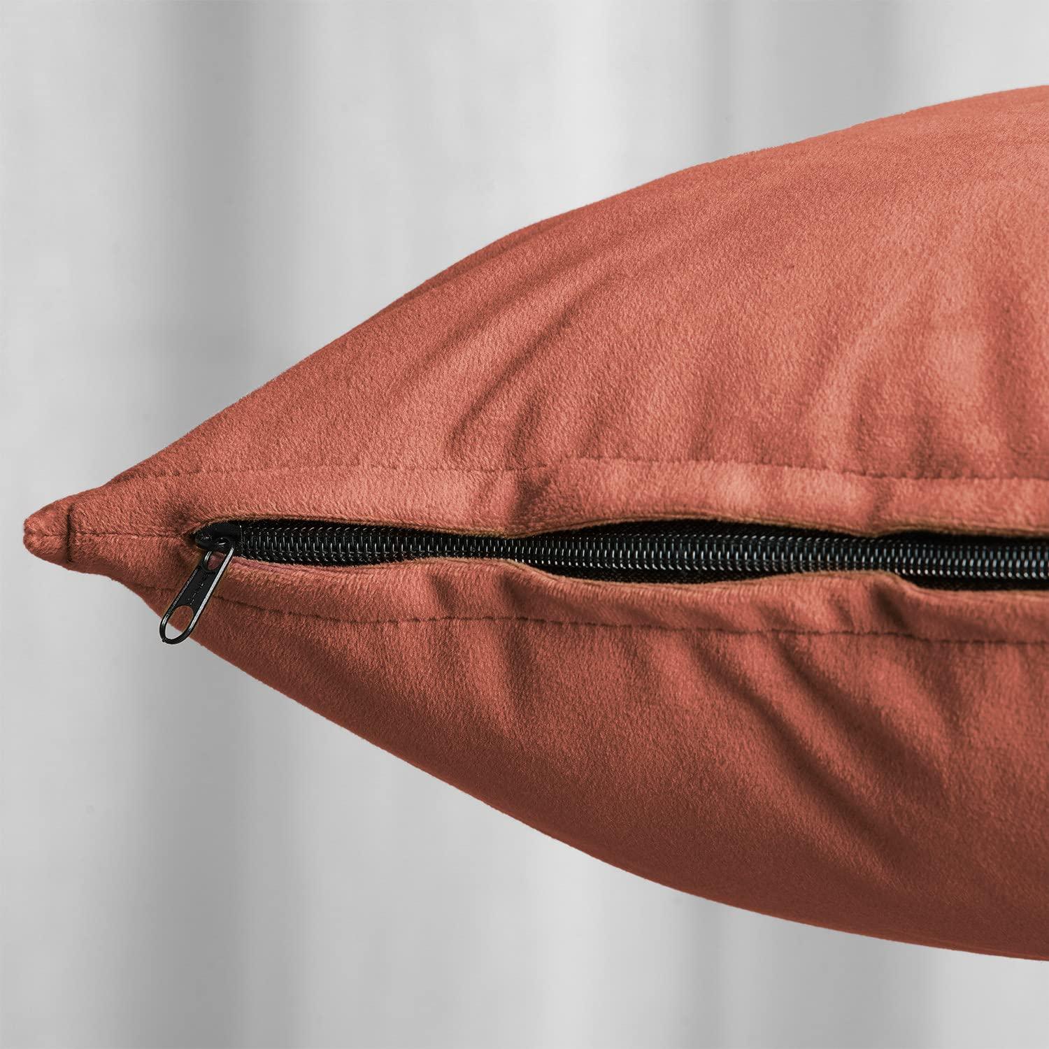 Exclusive Fabrics Signature Velvet Cushion Cover (Set of 2) Crimson Rust