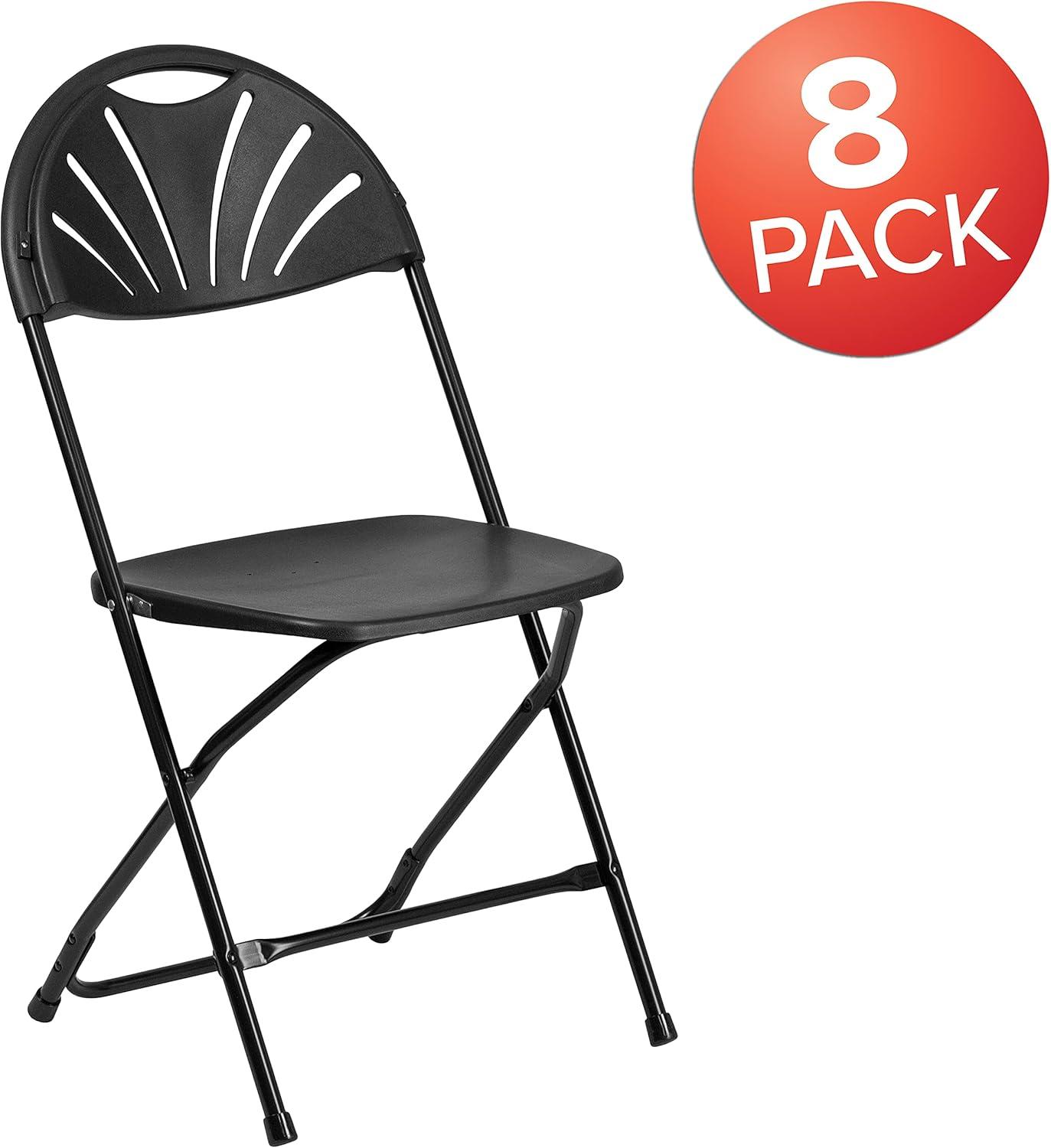 Joaquin Plastic Fan Back Folding Event Chairs with Carrying Handles