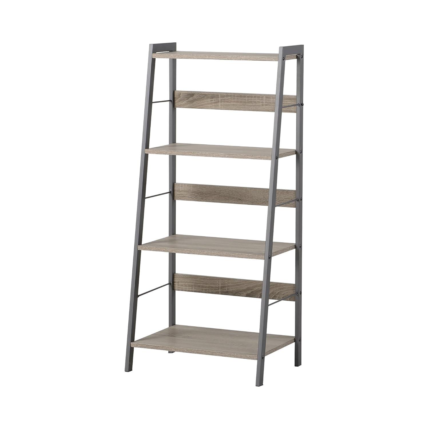 Signature Design by Ashley Soho Home Office Desk with 4 Shelf Bookcase, Light Brown