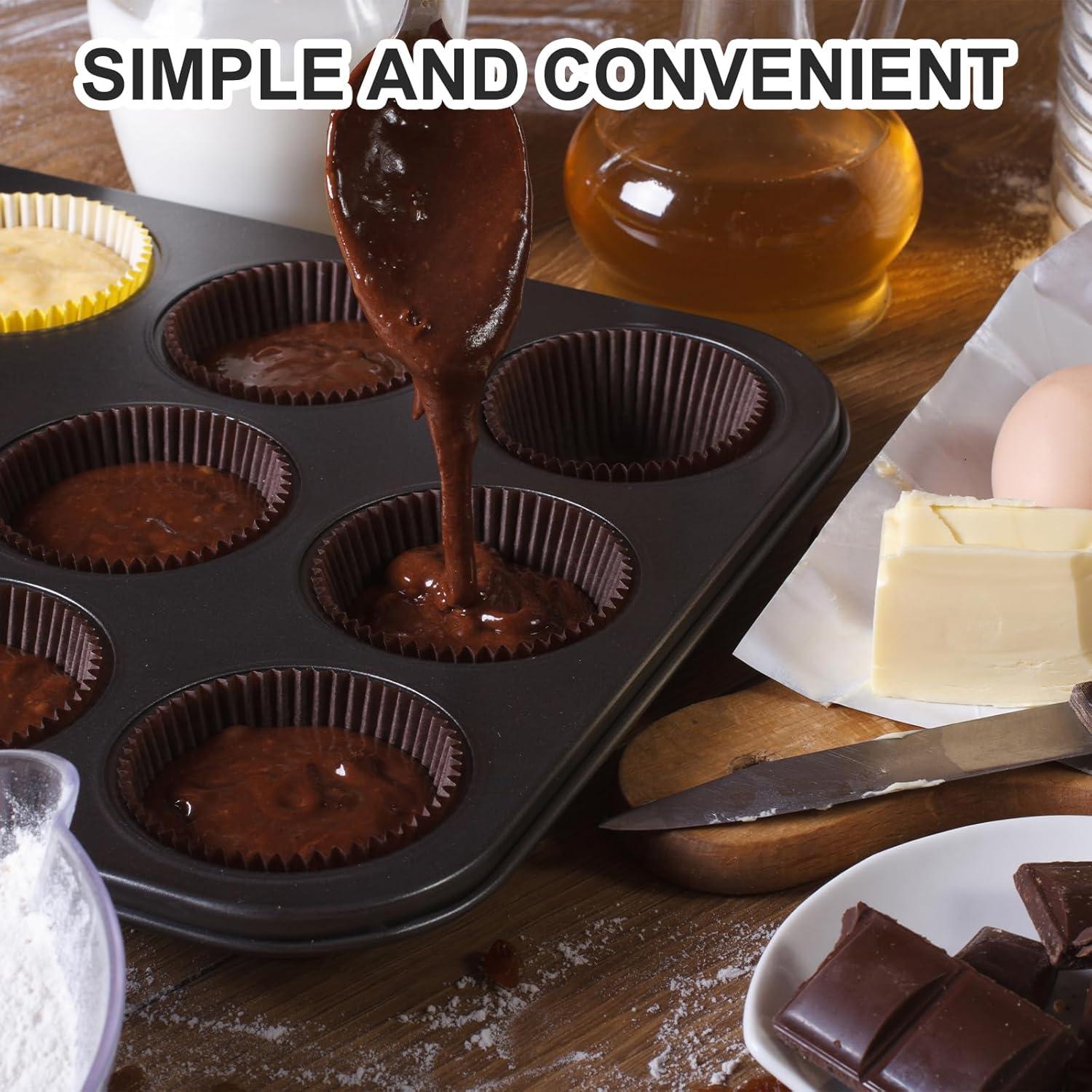 Standard Pink Cupcake Liners 100 Pcs:Pink Cupcake Muffin Liners,Grease-Proof Paper Baking Cups,No Smell Food Grade Baking Cups Paper