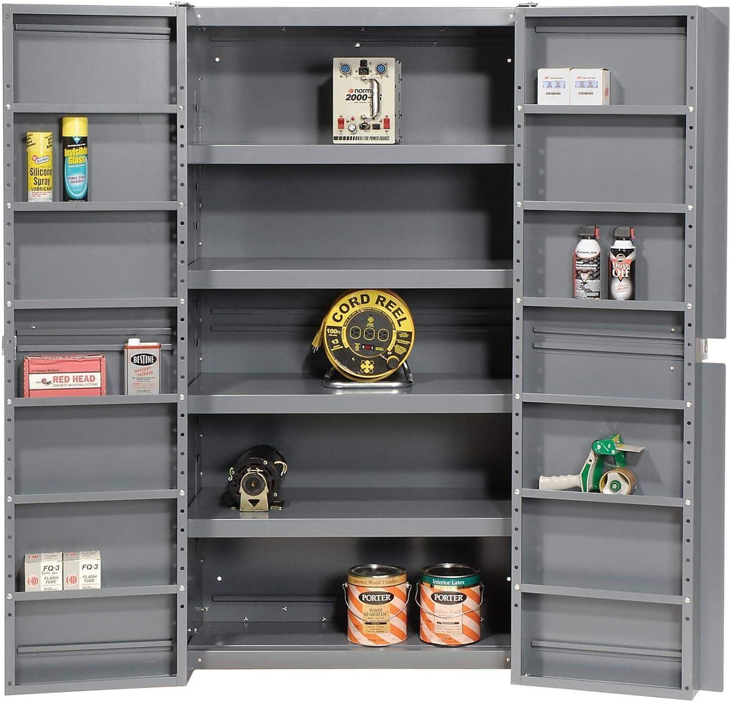 Easy Assembly Cabinet with Shelving In Doors & Interior - Gray - 38 x 24 x 72 in.