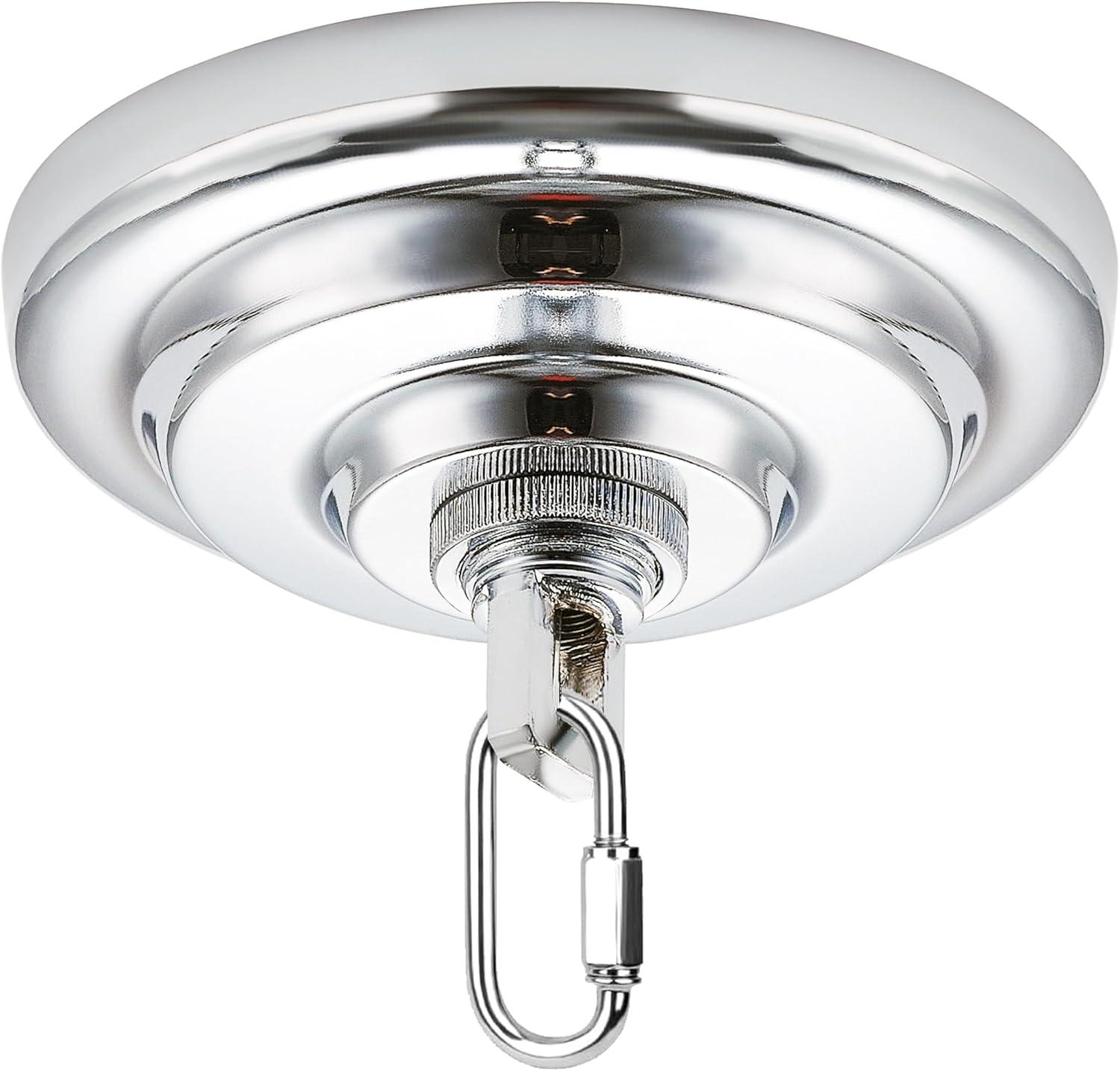 5-5/16 Inches Light Canopy Kit with Heavy Duty, Replacement Cover Plate with Mounting Hardware for Chandelier, Pendant Light, Swag Light, Ceiling Fan, Flower Basket or DIY Projects (Chrome)