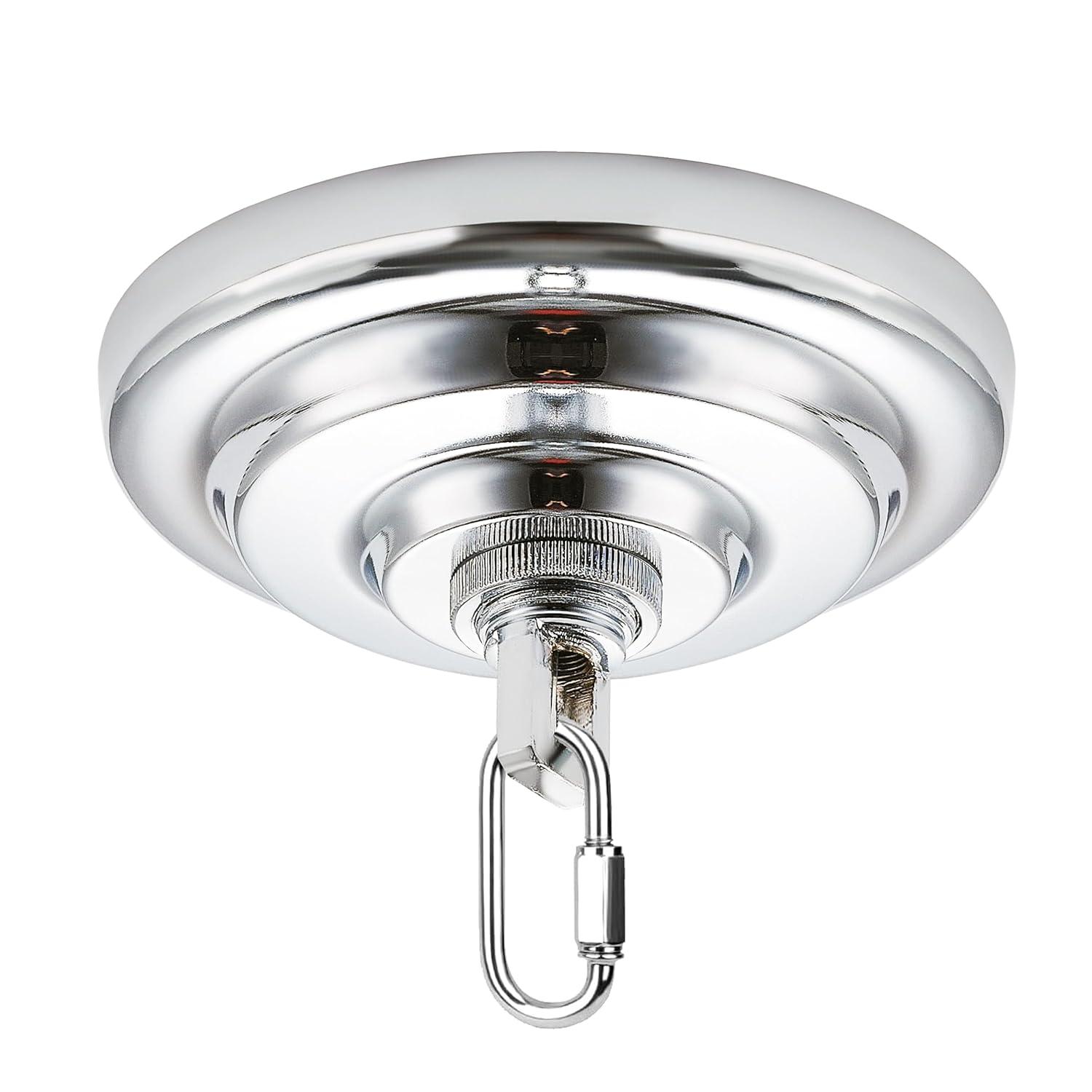 5-5/16 Inches Light Canopy Kit with Heavy Duty, Replacement Cover Plate with Mounting Hardware for Chandelier, Pendant Light, Swag Light, Ceiling Fan, Flower Basket or DIY Projects (Chrome)