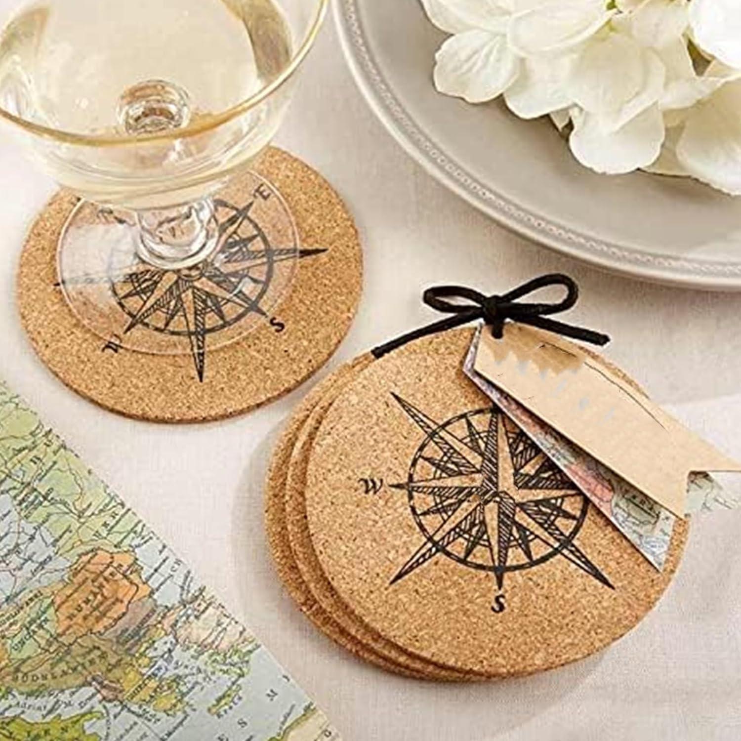 Tebery 20 Pack Round Absorbent Cork Coasters for Drinks