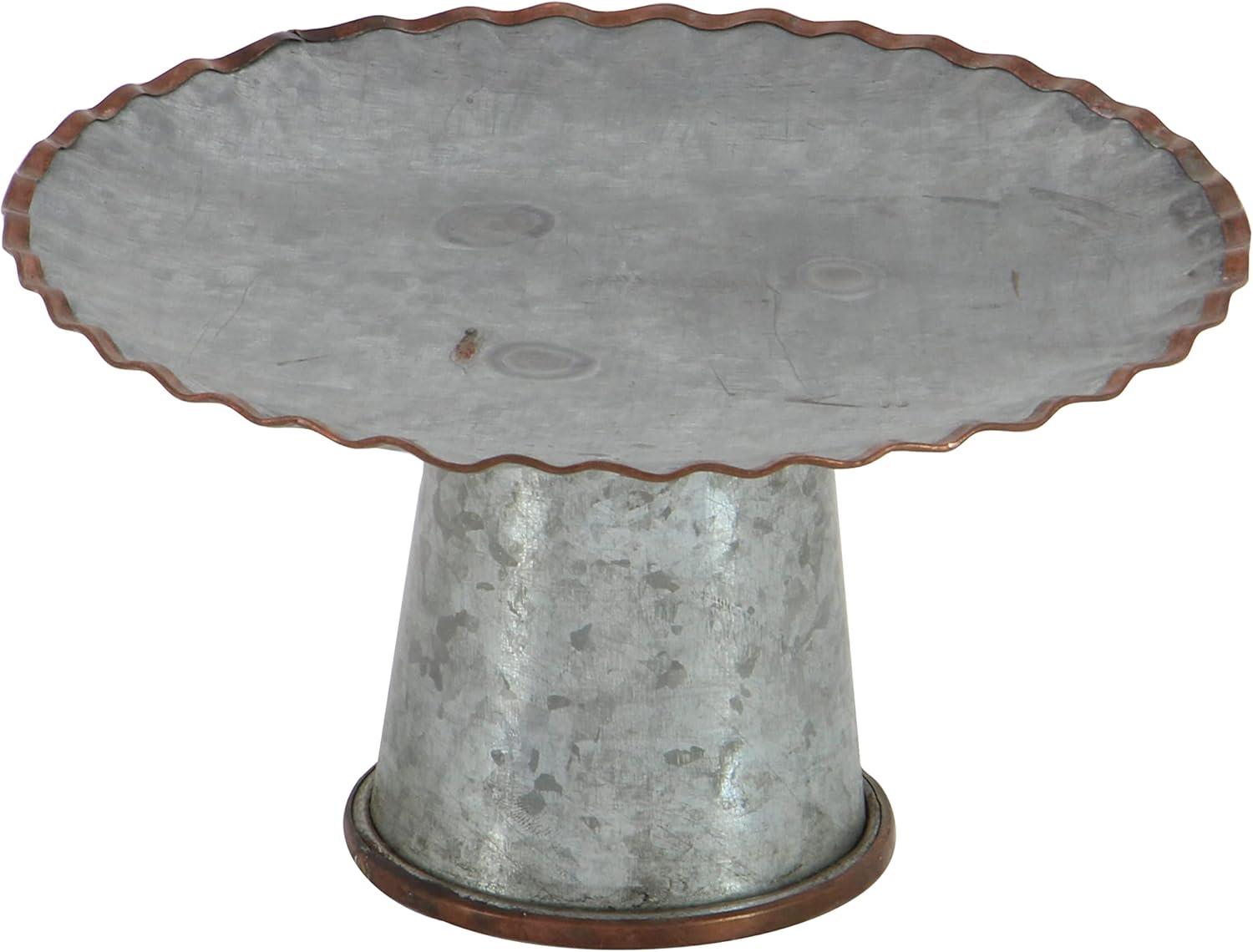 Croker Metal Galvanized Decorative Gray Cake Stand Set