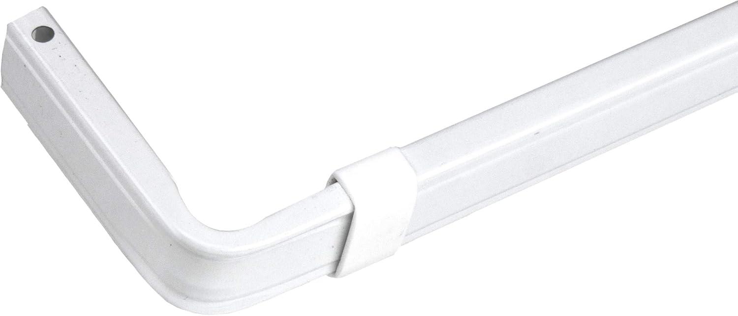 White Adjustable Metal Curtain Pole with Brackets