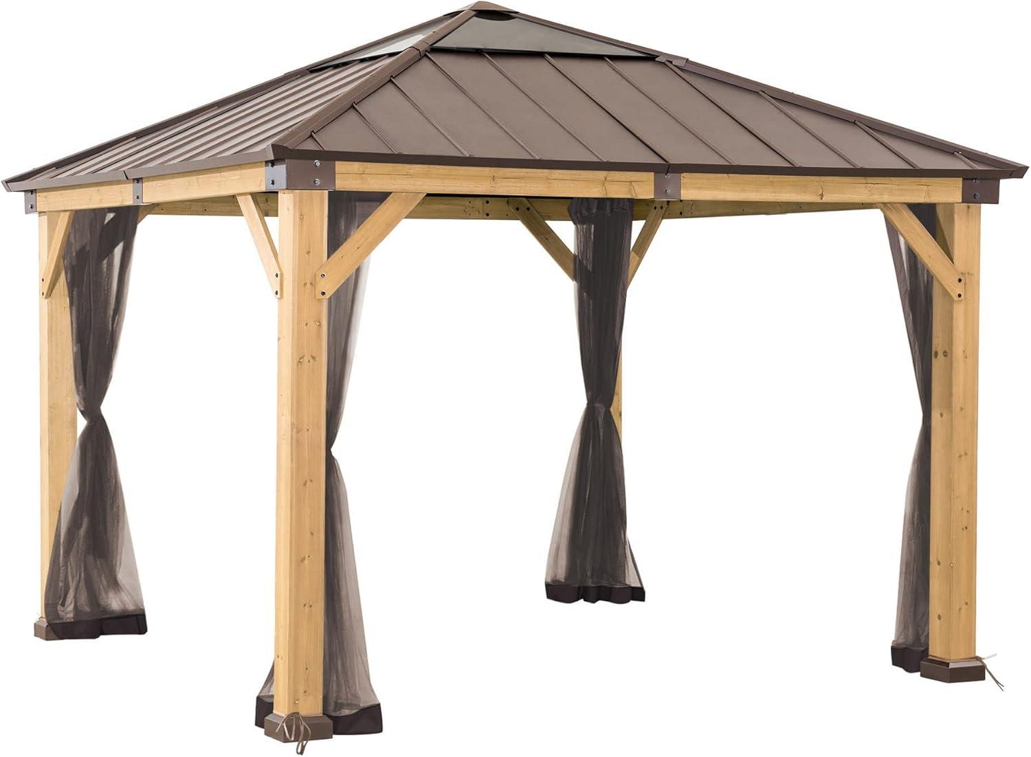 Sunjoy Universal Mosquito Netting for Wood Framed Gazebos, 4-Panel Screen Walls for Outdoor Patio with Zipper (Mosquito Net Only) & Reviews | Wayfair