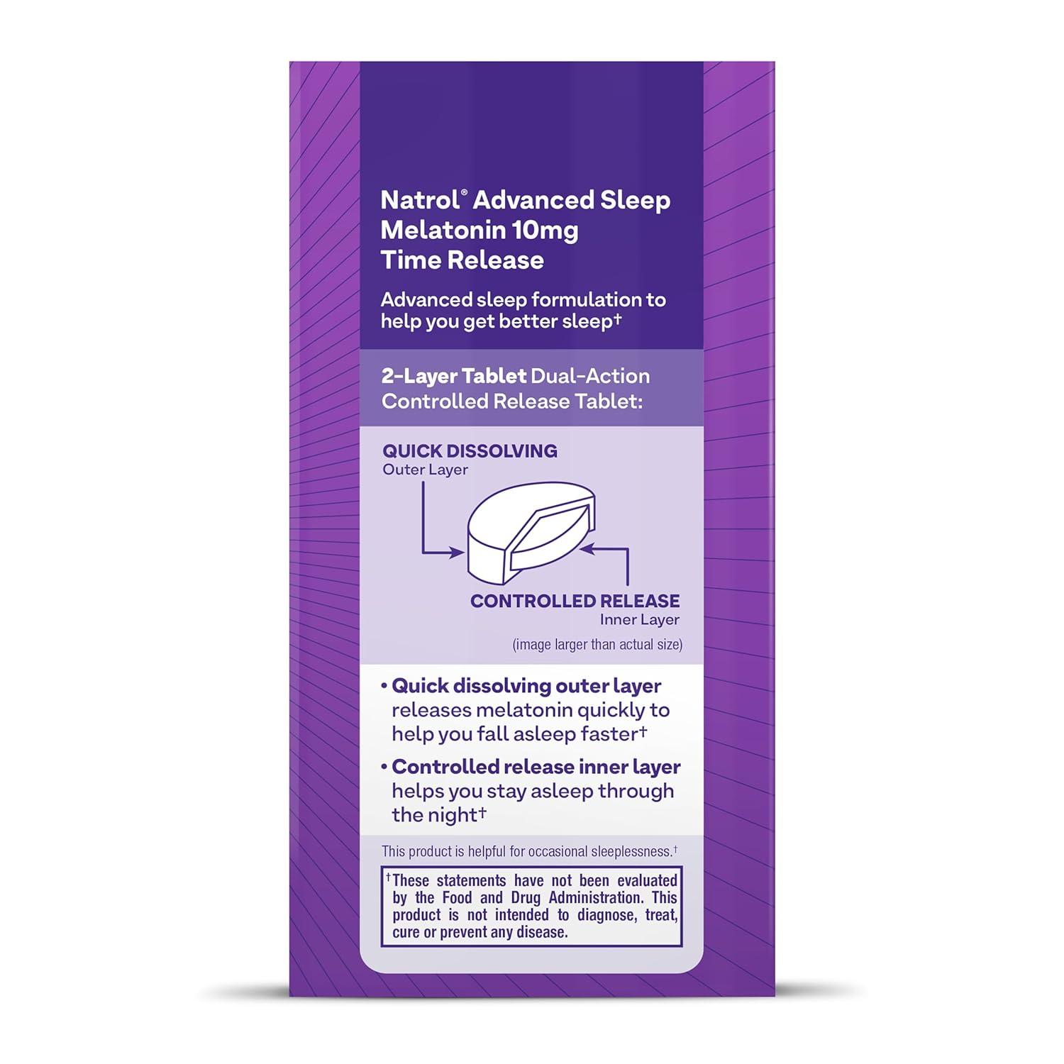 Natrol Advanced Melatonin, Sleep, 10 mg, 100 Tablets