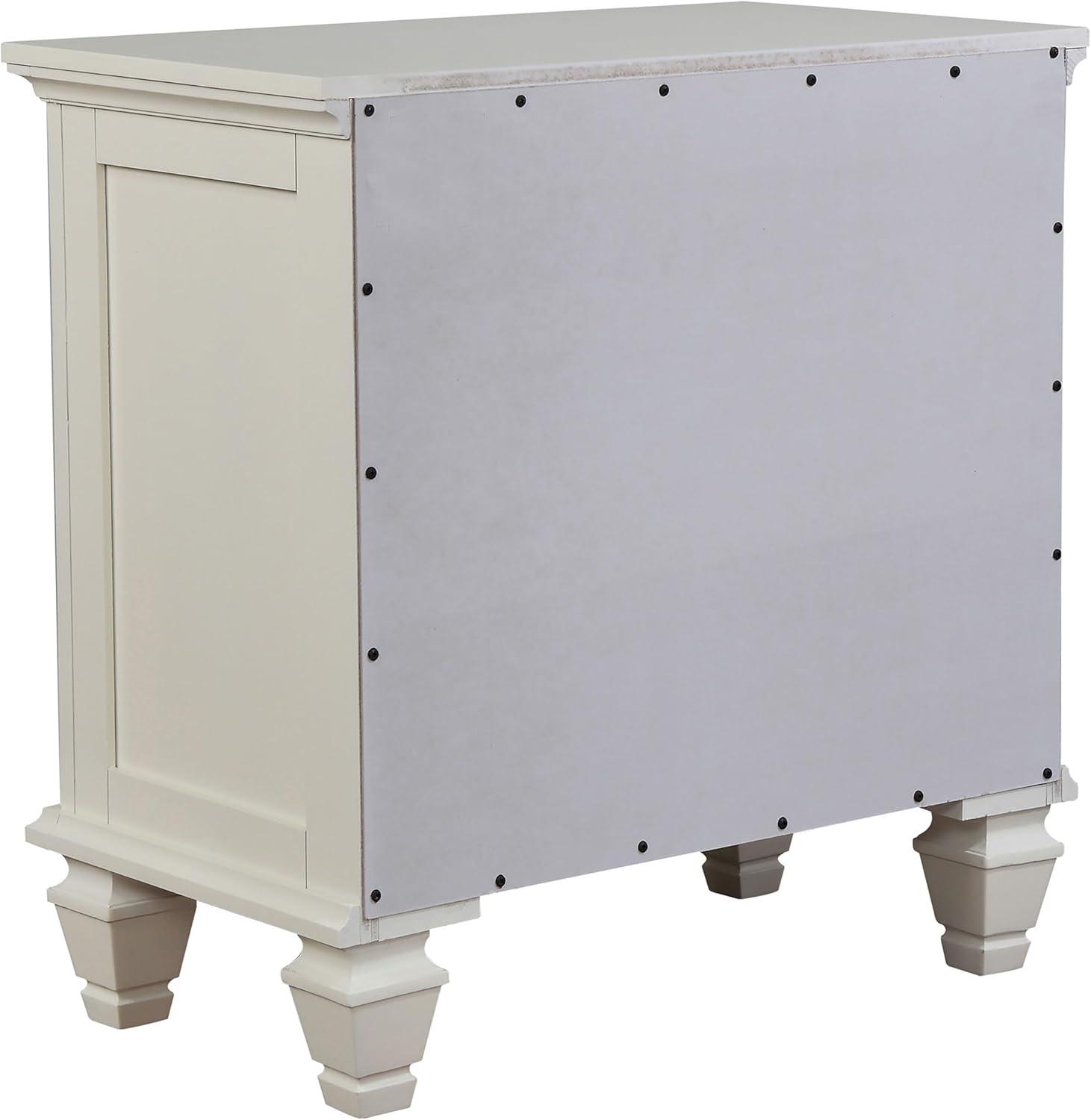 Coaster Sandy Beach Coastal 3-Drawer Wood Nightstand in White
