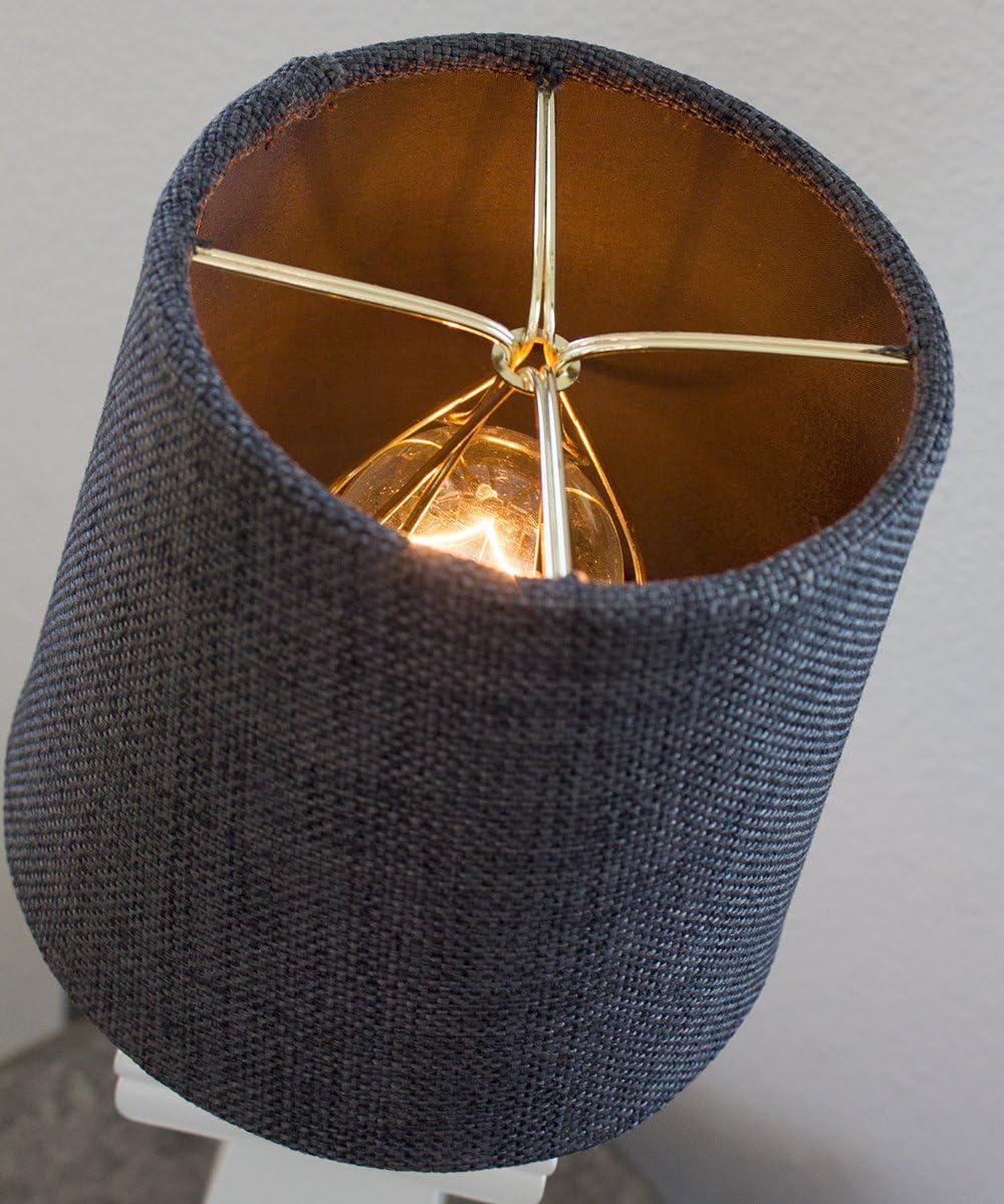 Home Concept 4.5x 5.5x 5.25 Granite Grey Burlap Drum Shade