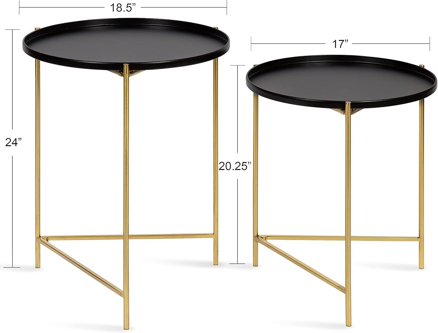 Kate and Laurel Ulani Round Metal Accent Table Set