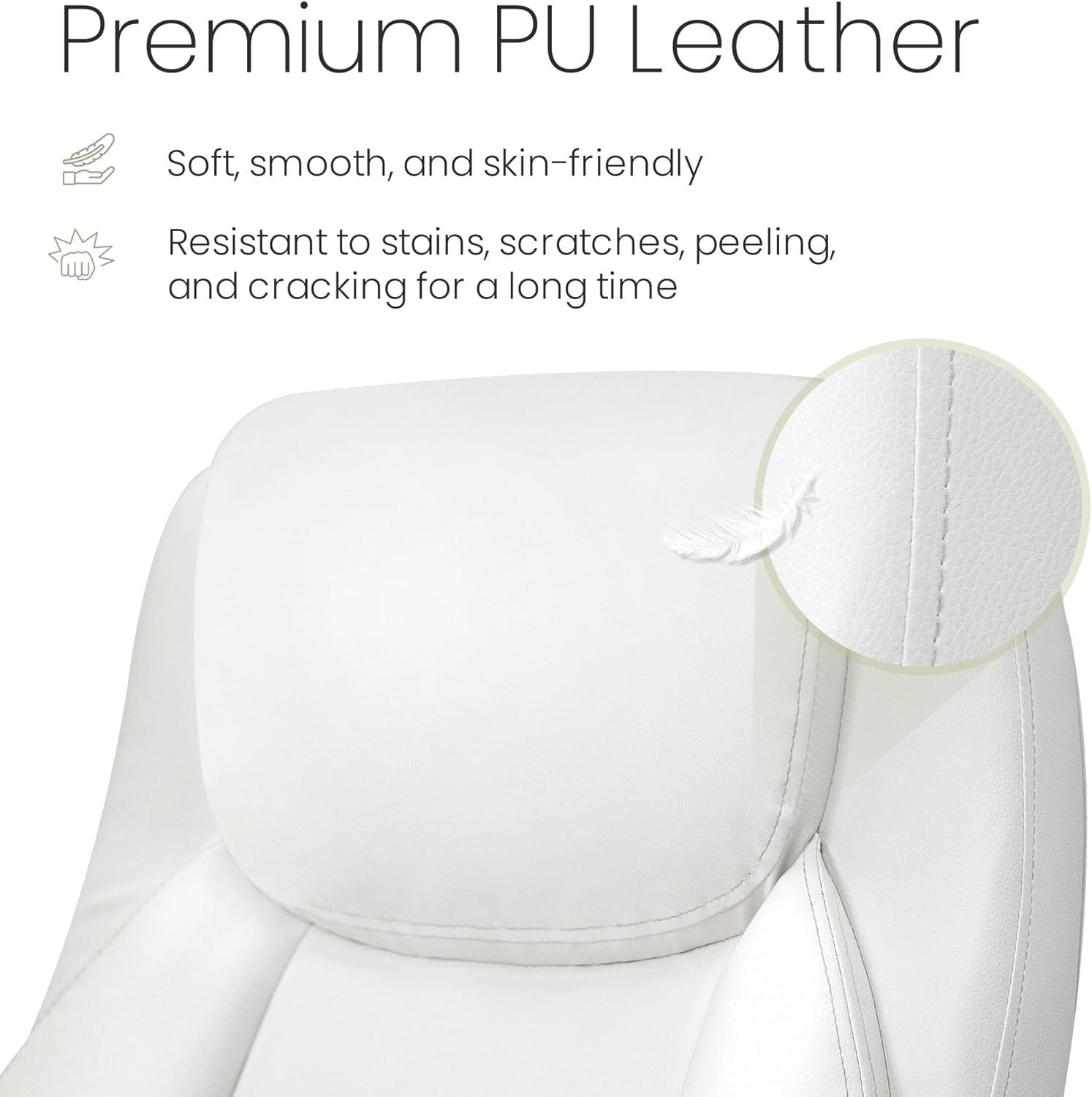 Neo Chair executive office chair cushioned 8 Hours Comfort, Heavy Duty Design, ergonomic back support flip-up armrest, White