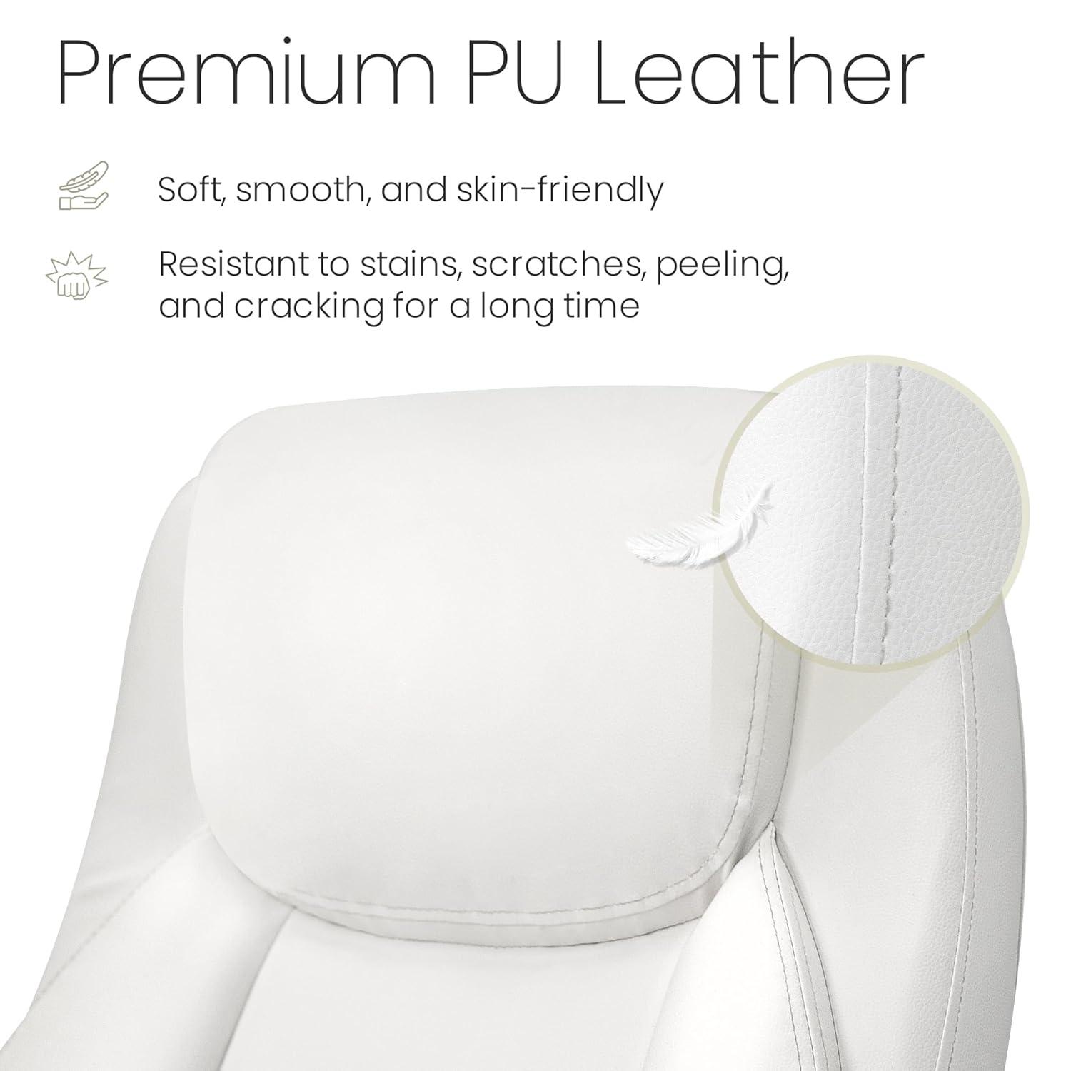 Neo Chair executive office chair cushioned 8 Hours Comfort, Heavy Duty Design, ergonomic back support flip-up armrest, White