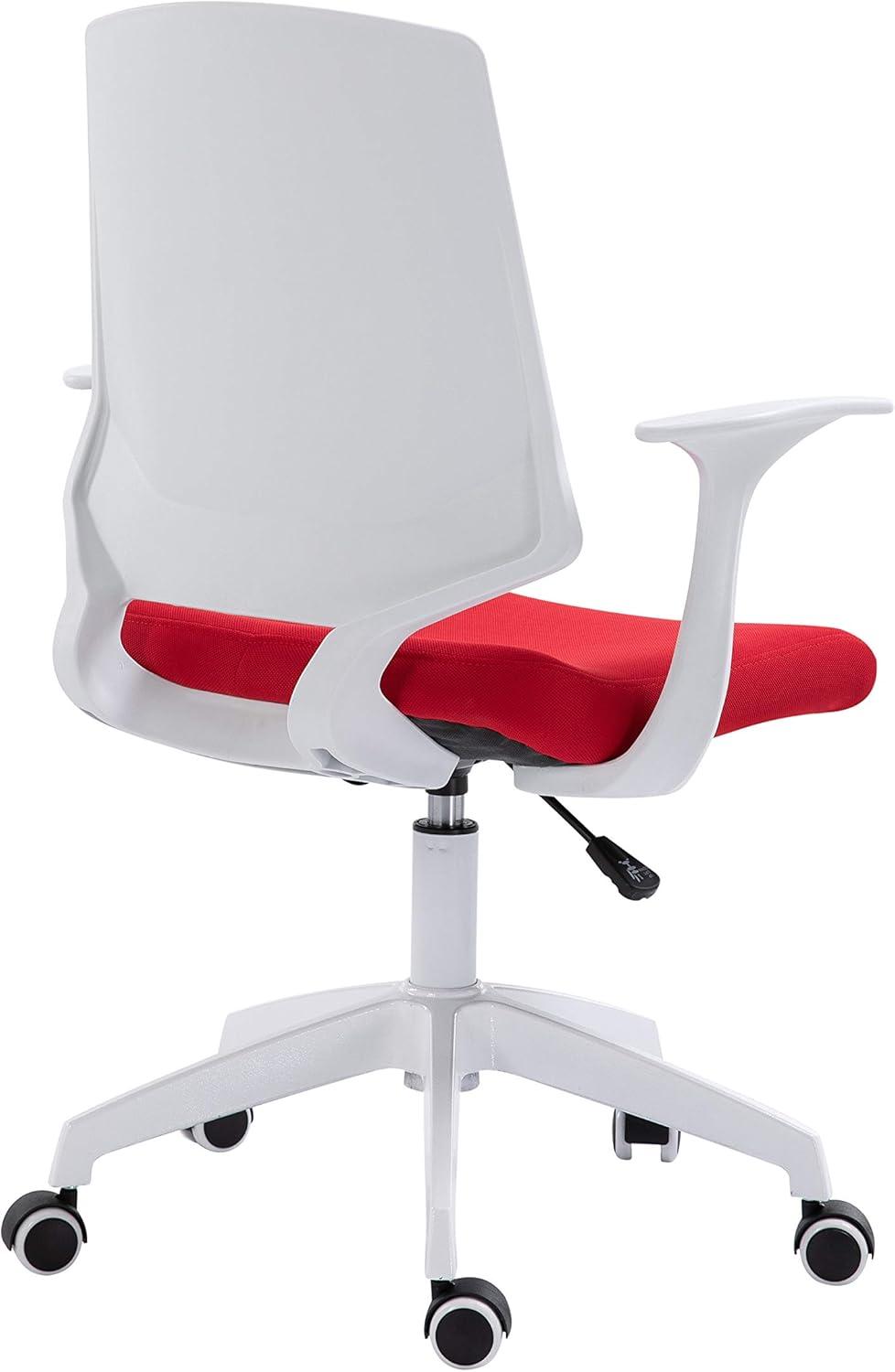 Racing Executive Red Leather Swivel Office Chair with Adjustable Height