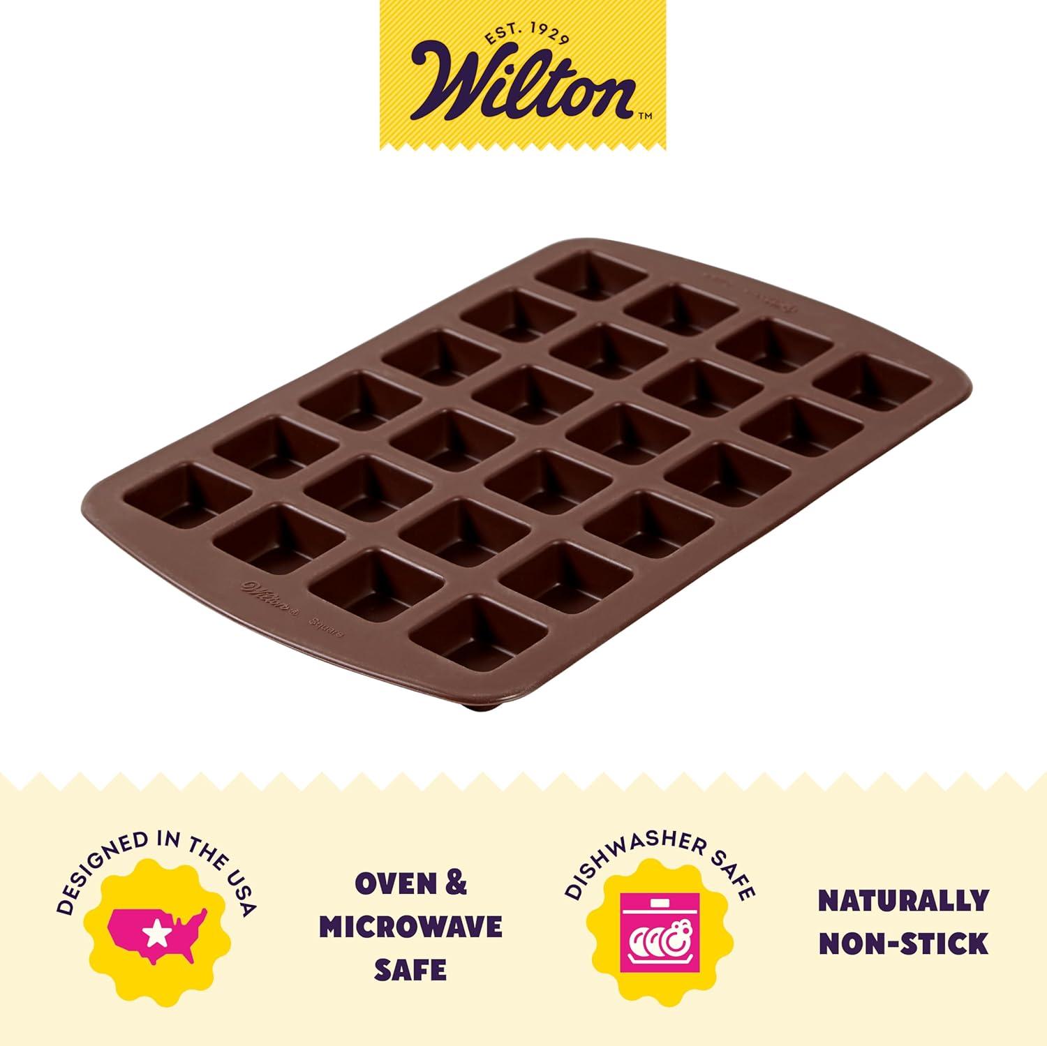 Non-stick Brown Silicone Square Baking Mold, 24-Cavity