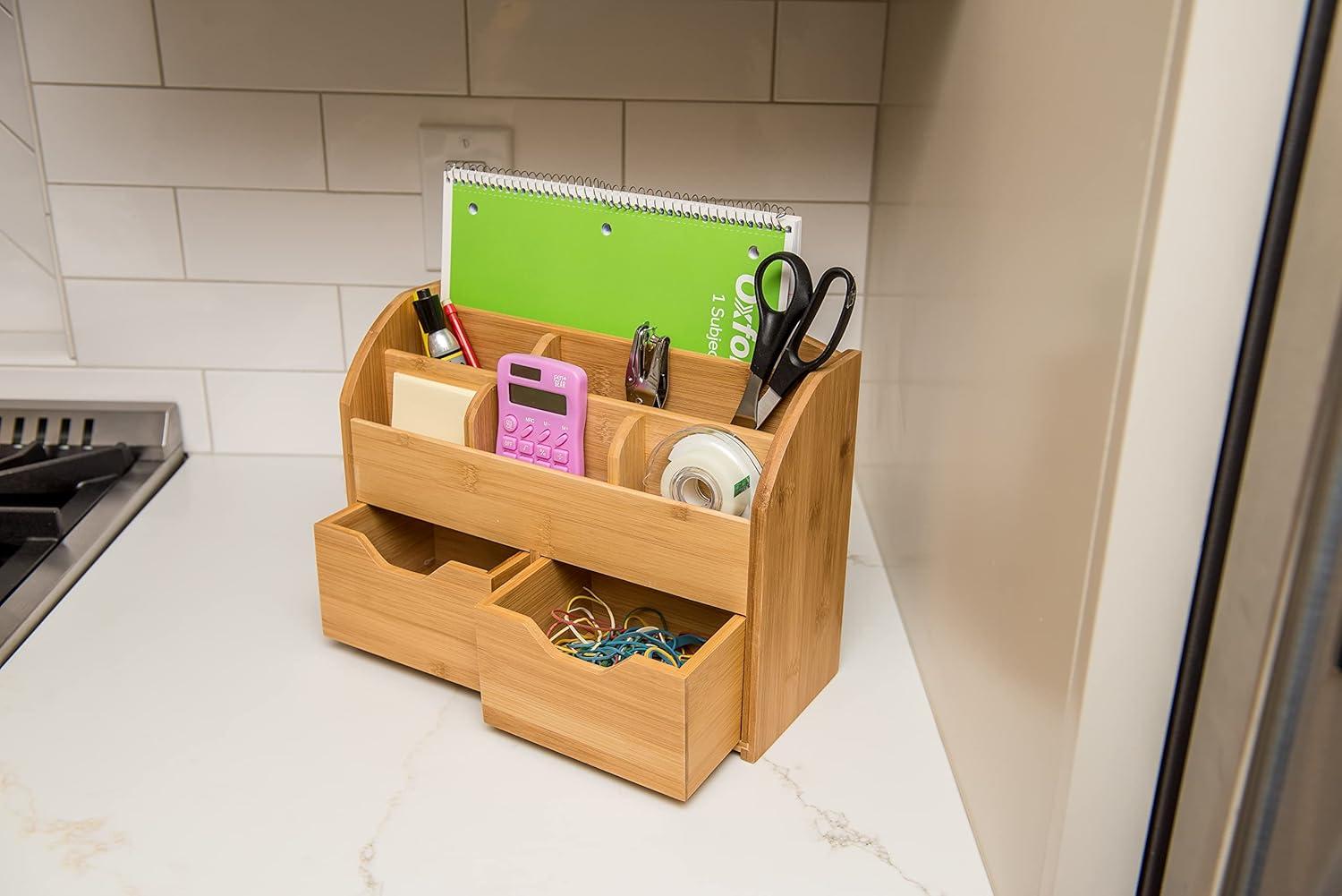 Lipper International Bamboo Space Saving Desk Organizer