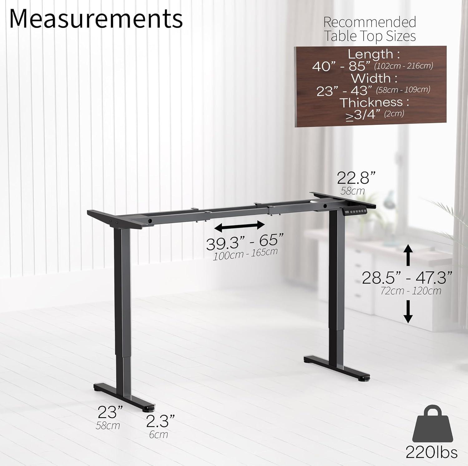 VIVO Electric Dual Motor Standing Desk Frame, E-200 Series