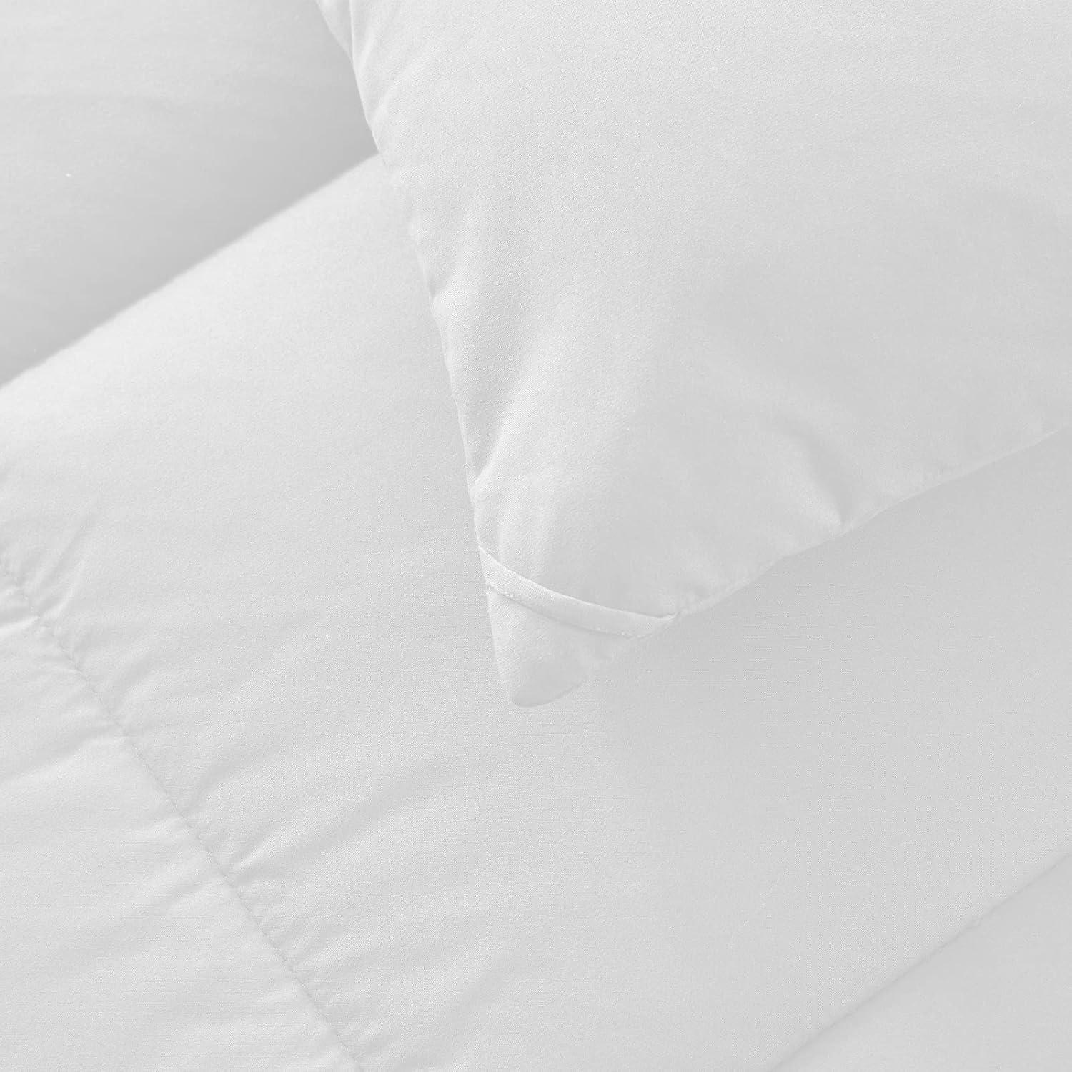 EMONIA Queen Comforter Duvet Insert, All Season Quilted Down Alternative, Hotel Luxury Fluffy Soft Cooling, Skin-friendly Machine Washable Reversible Quilted with Corner Tabs (White,88x88 inches)