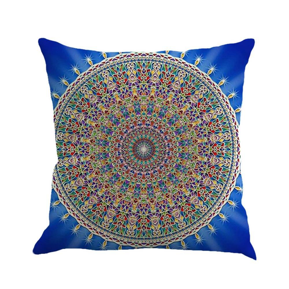 Jartinle Set of 4 Retro Floral Mandala Compass Medallion Bohemian Pillow Covers Boho Decor Hippie Throw Pillows Decorative for Sofa Couch 18 x 18