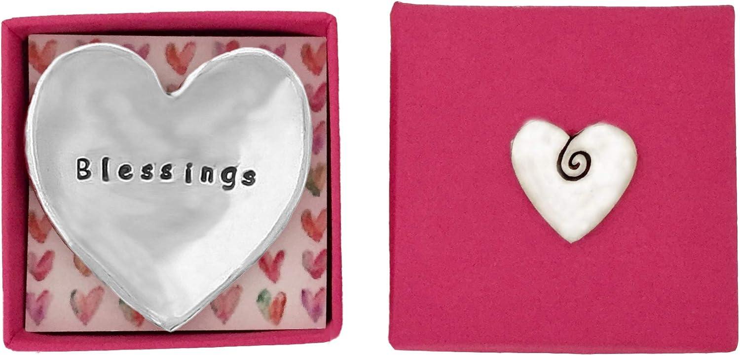 Basic Spirit Blessings Pewter Trinket Bowl Ring Dish Handcrafted Gift Box Inspirational
