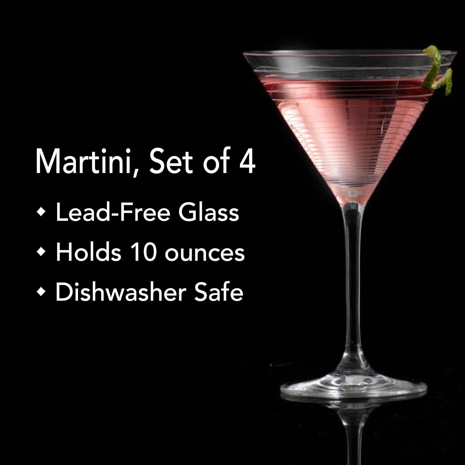 Mikasa Mikasa Cheers 10 oz. Martini Glasses, Set of 4