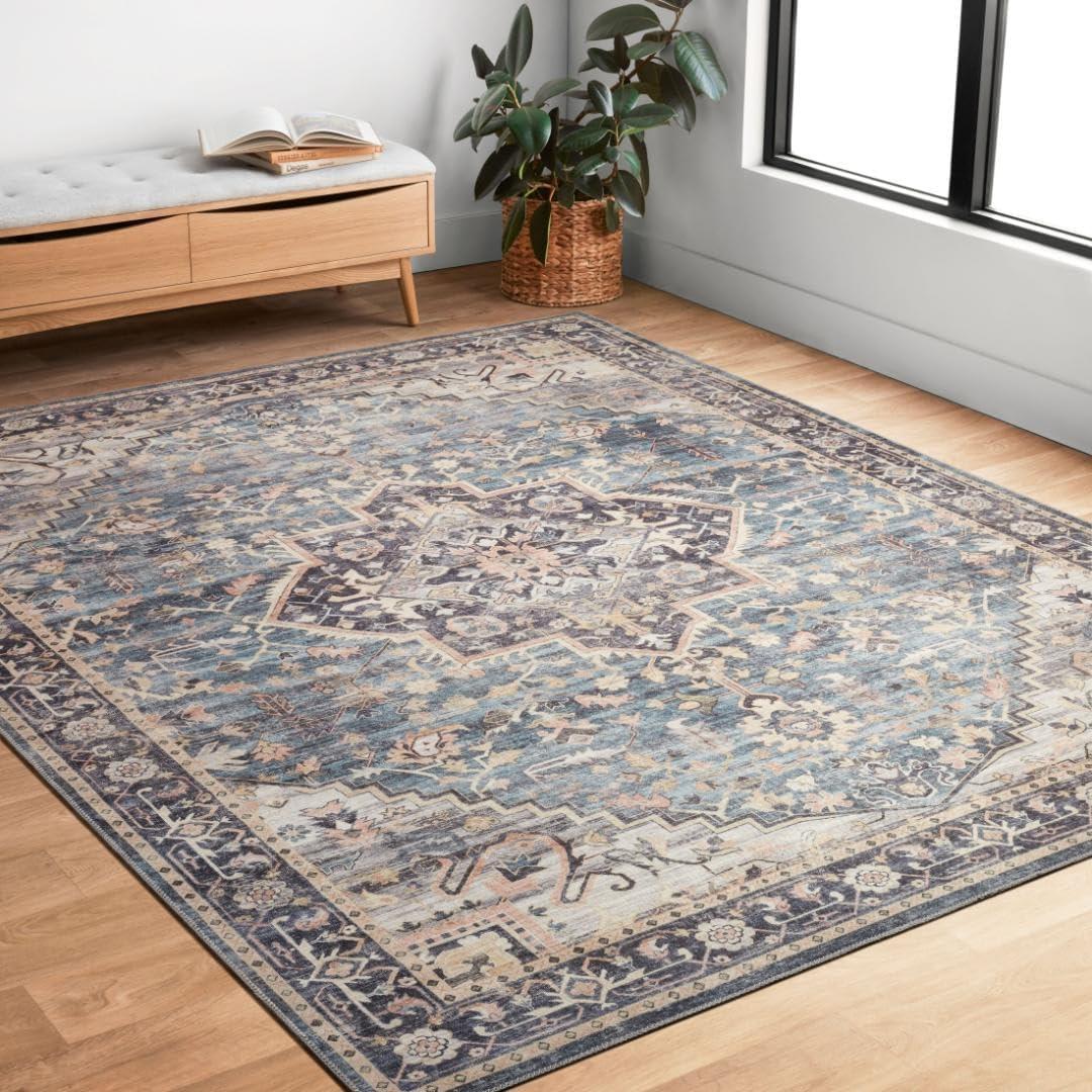 Loloi II Hathaway Printed Oriental Area Rug, Navy, 9'x12'