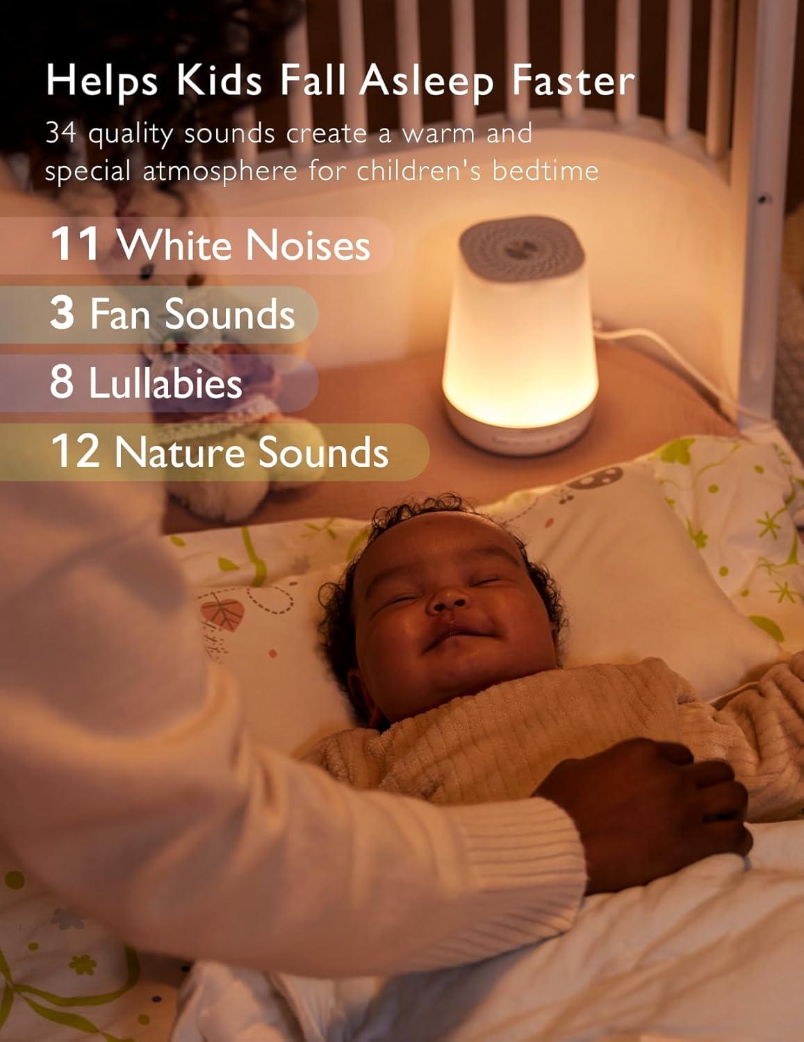 Blue Smart White Noise Machine with Night Light and App Control