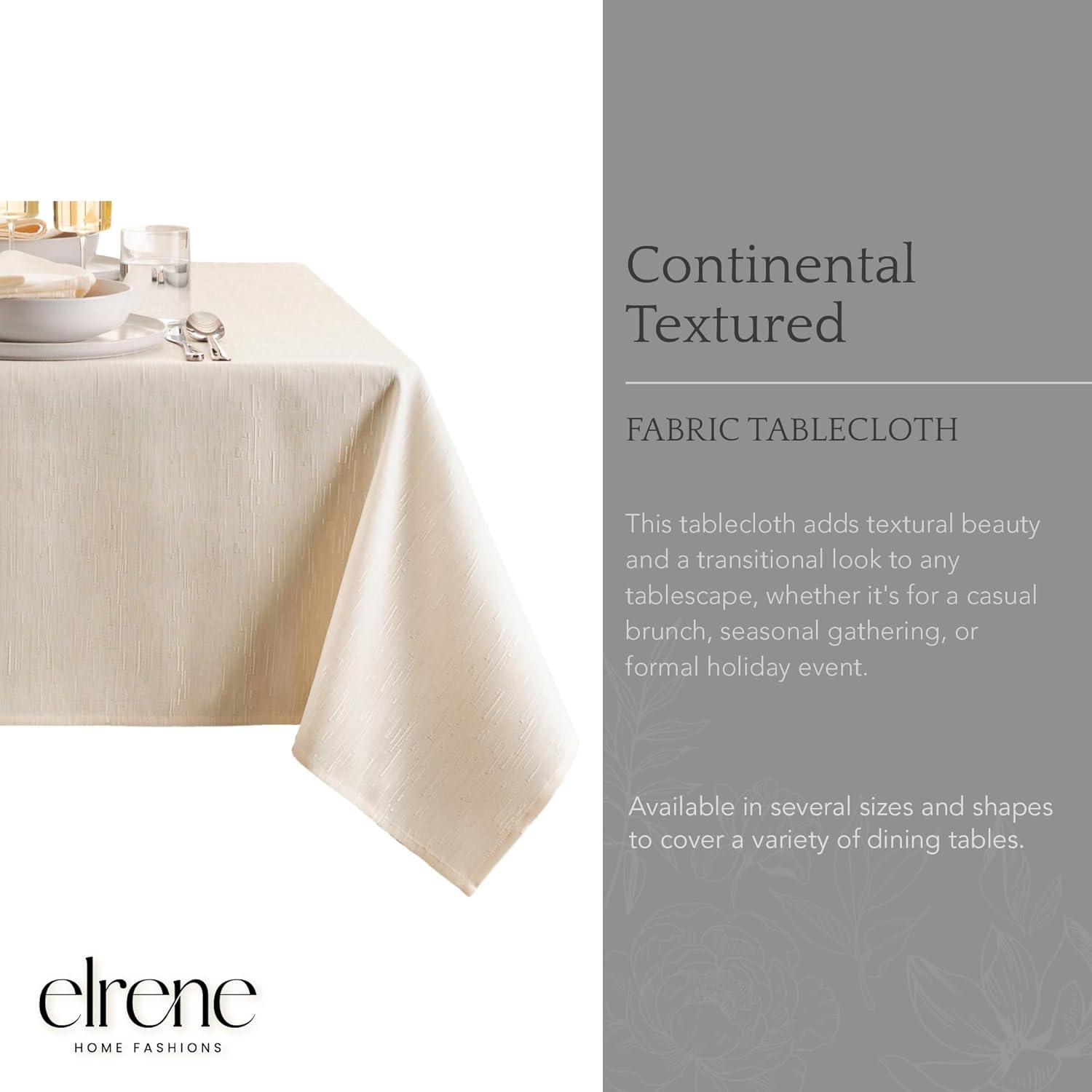 Elrene Continental Solid Texture Water and Stain Resistant Tablecloth - Elrene Home Fashions