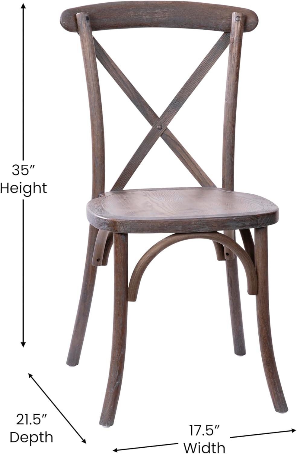 Emma and Oliver 2-pack Medium Natural With White Grain X-Back Chair
