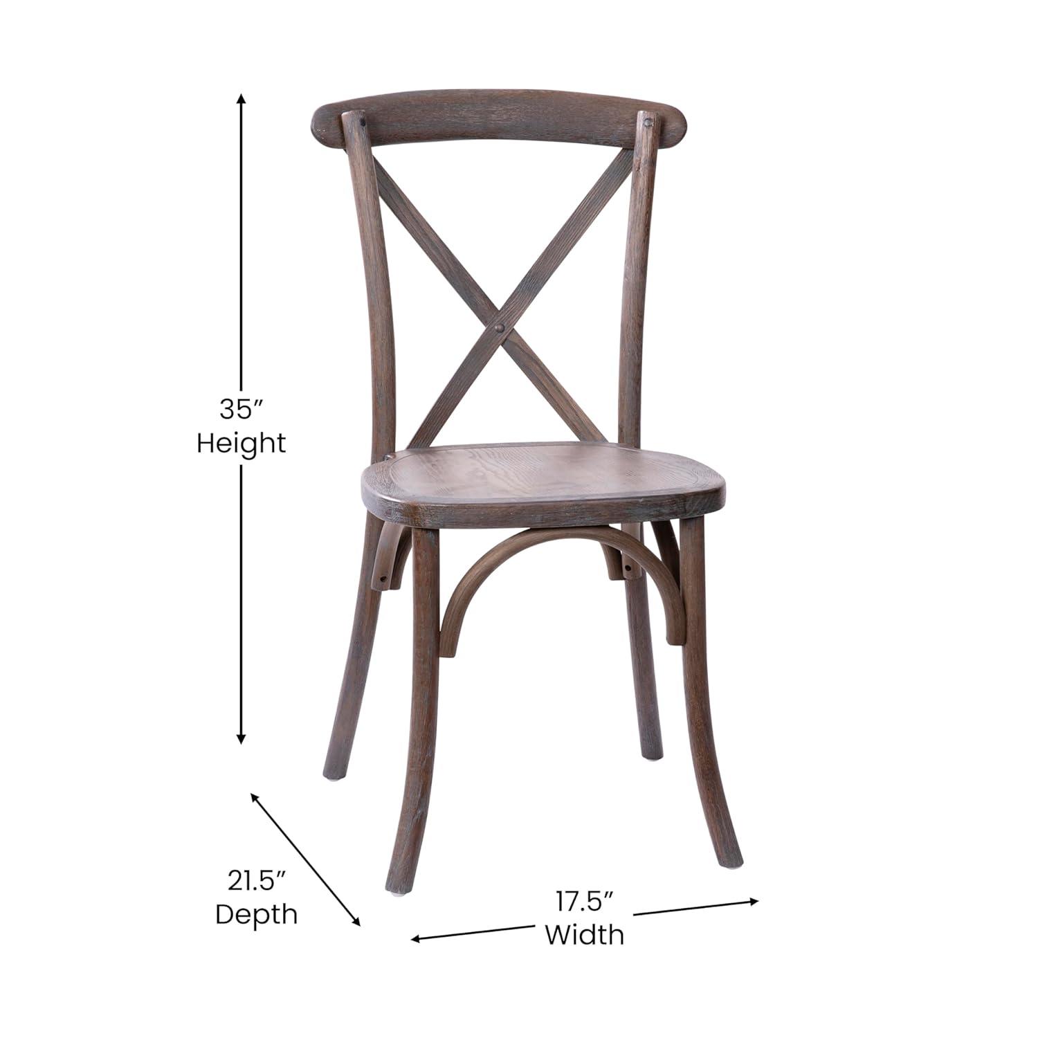 Emma and Oliver 2-pack Medium Natural With White Grain X-Back Chair