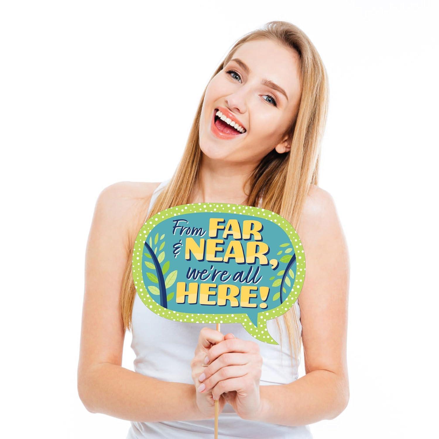 Big Dot of Happiness Funny Colorful Family Reunion - Family Gathering Party Photo Booth Props Kit - 10 Piece