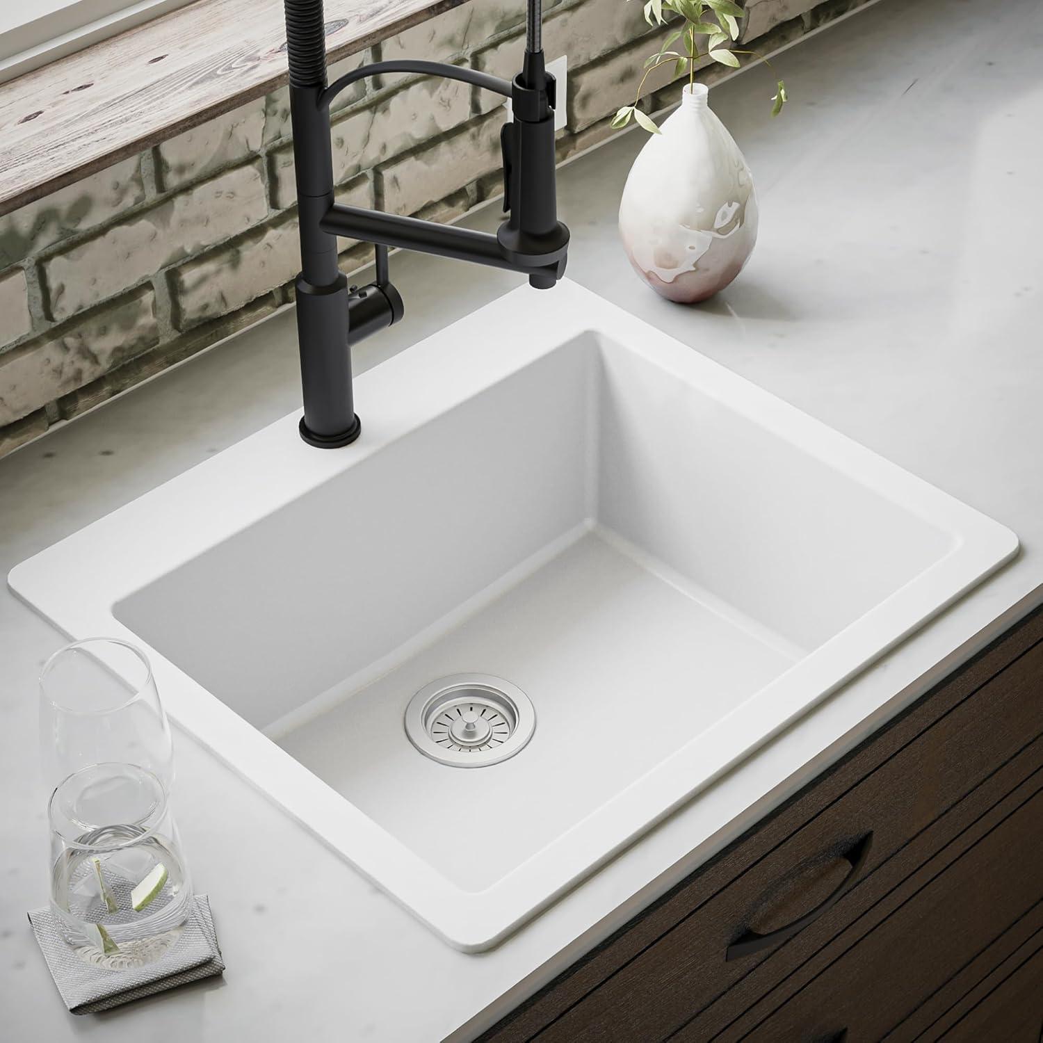 Karran Quartz 25'' X 22'' Single Bowl Drop-in Kitchen Sink