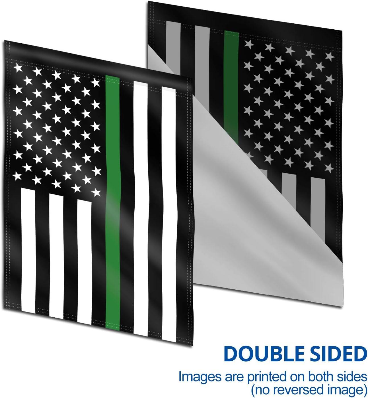 ANLEY Double Sided Premium Garden Flag, Thin Green Line USA Decorative Garden Flags 18 x 12.5 Inch