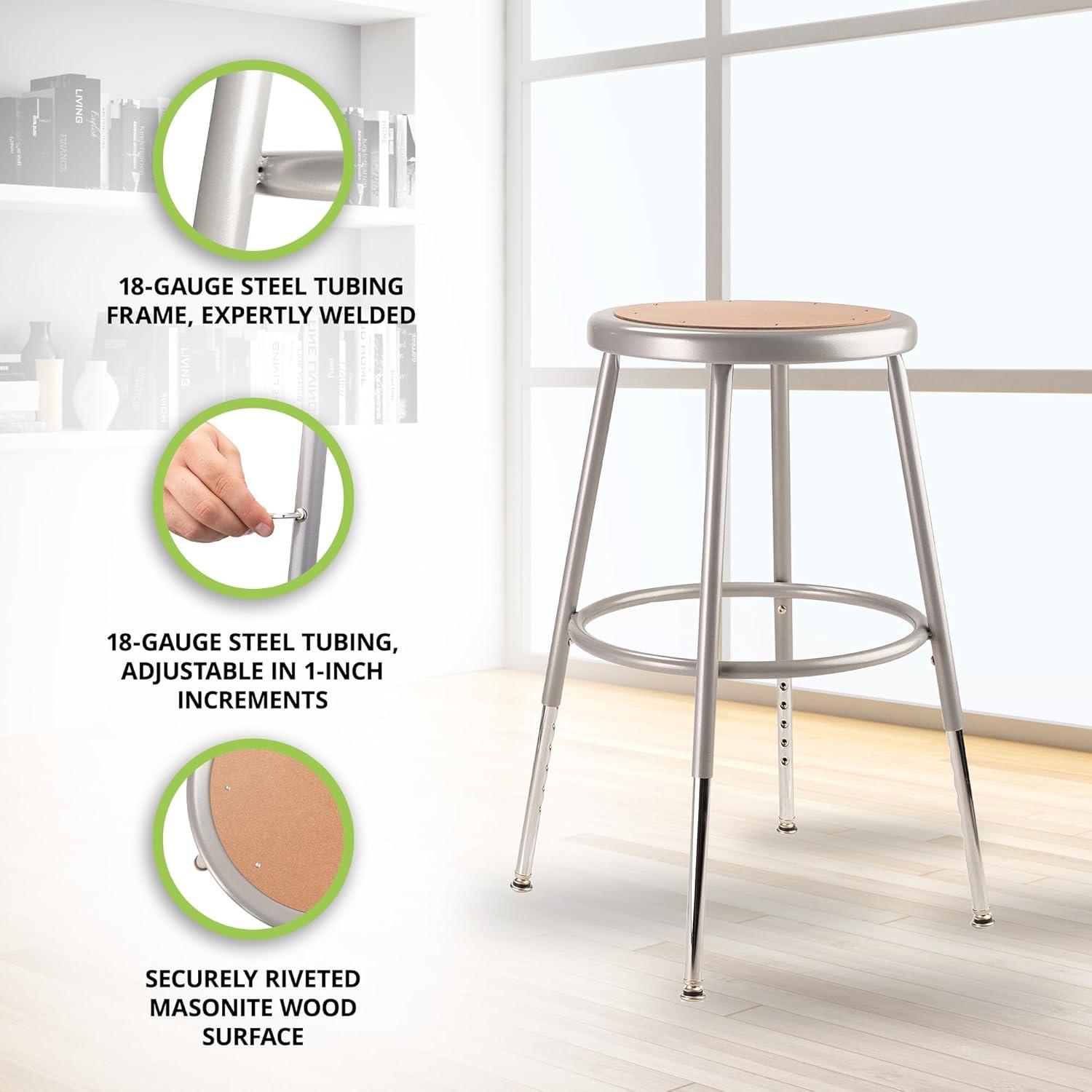 6200 Series Adjustable Height Ergonomic Lab Stool with Footring