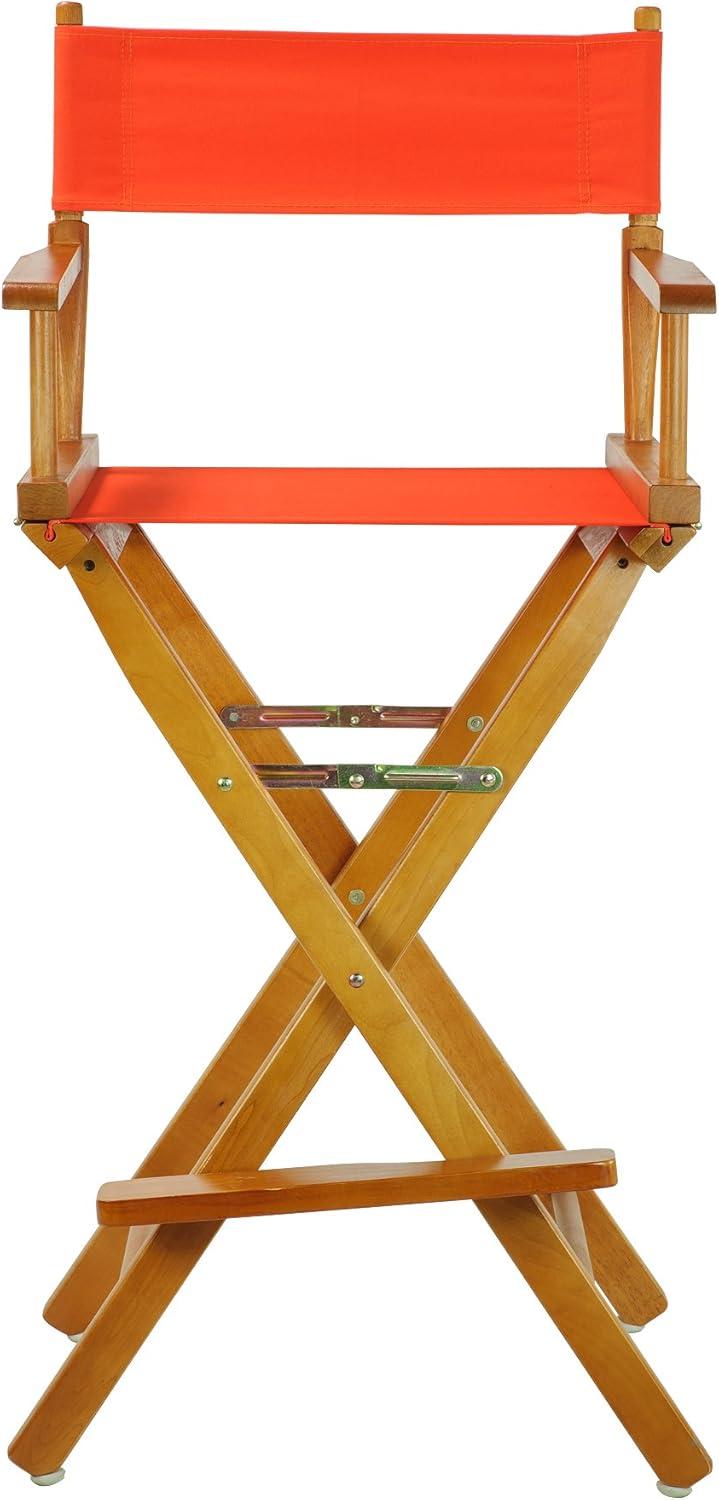 Honey Oak Frame 30" Director's Chair with Orange Canvas